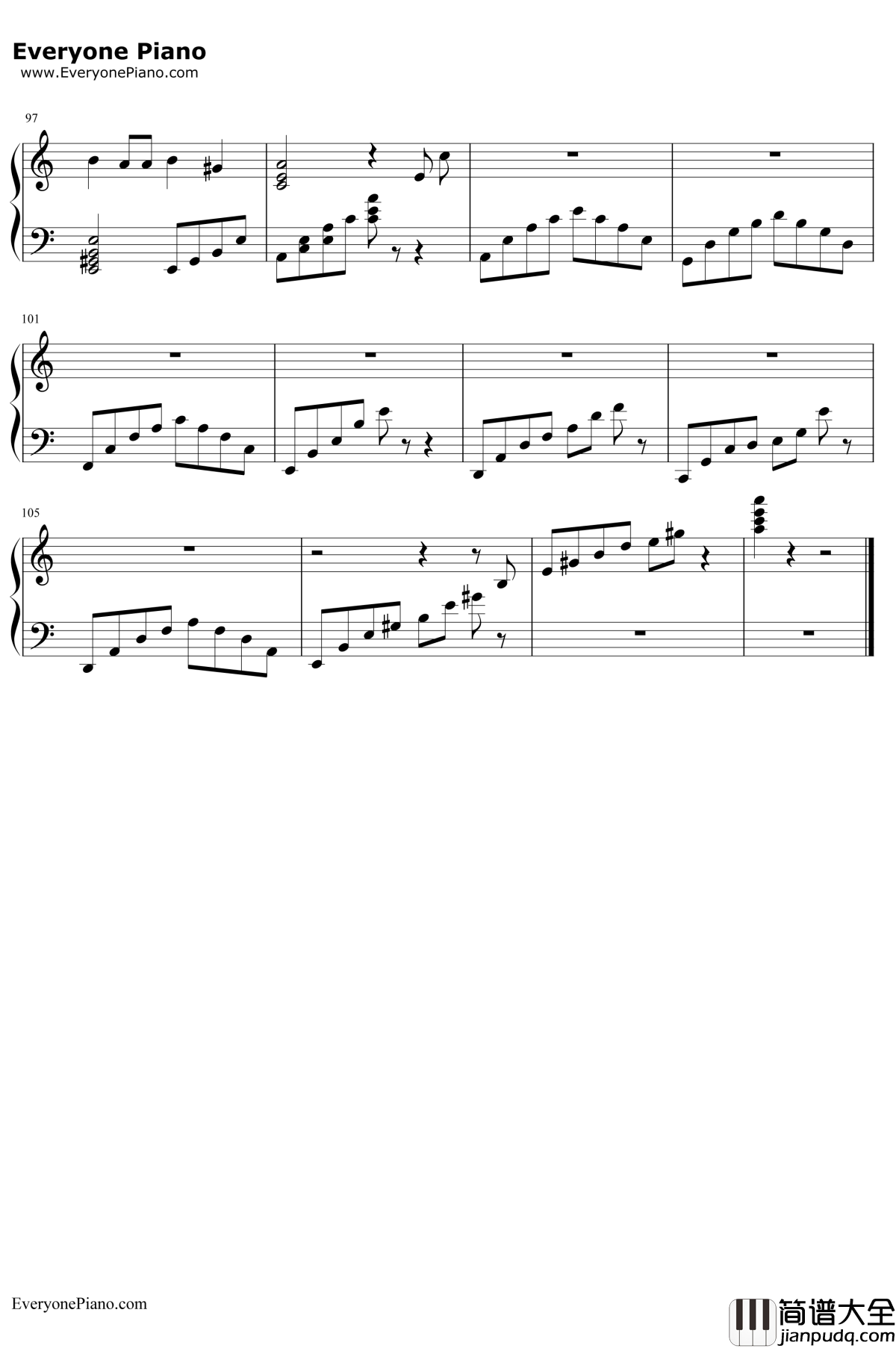 月光钢琴谱__徐良阿悄