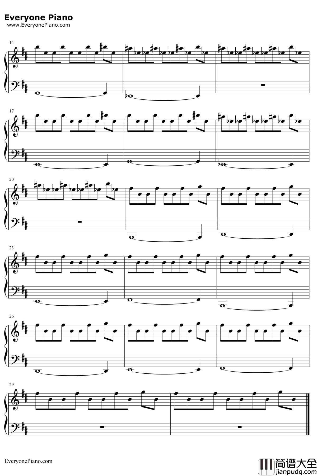 Halloween_Theme_MainTitle钢琴谱_JohnCarpenter_月光光心慌慌音乐原声