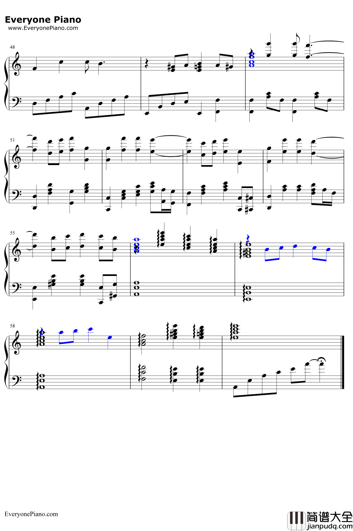 天各一方钢琴谱__刘德华