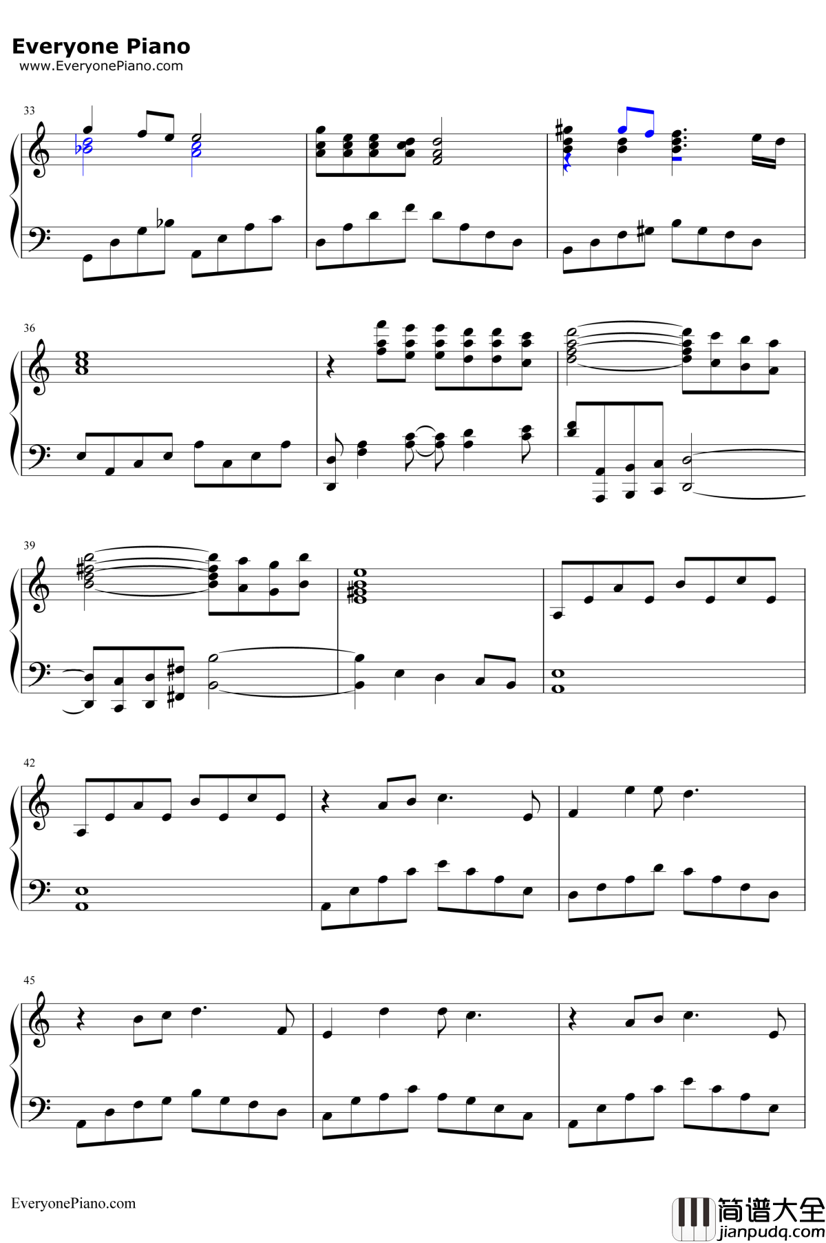 天各一方钢琴谱__刘德华