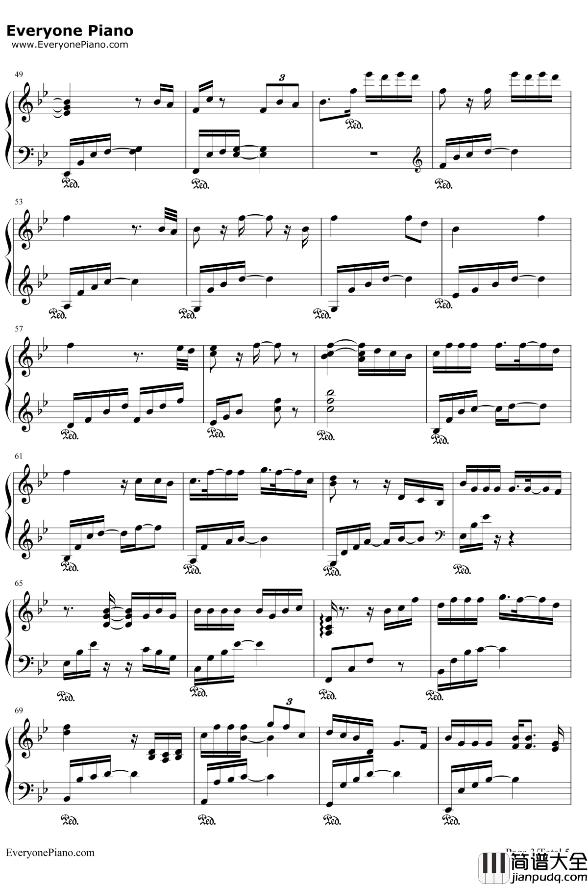 断点钢琴谱__张敬轩