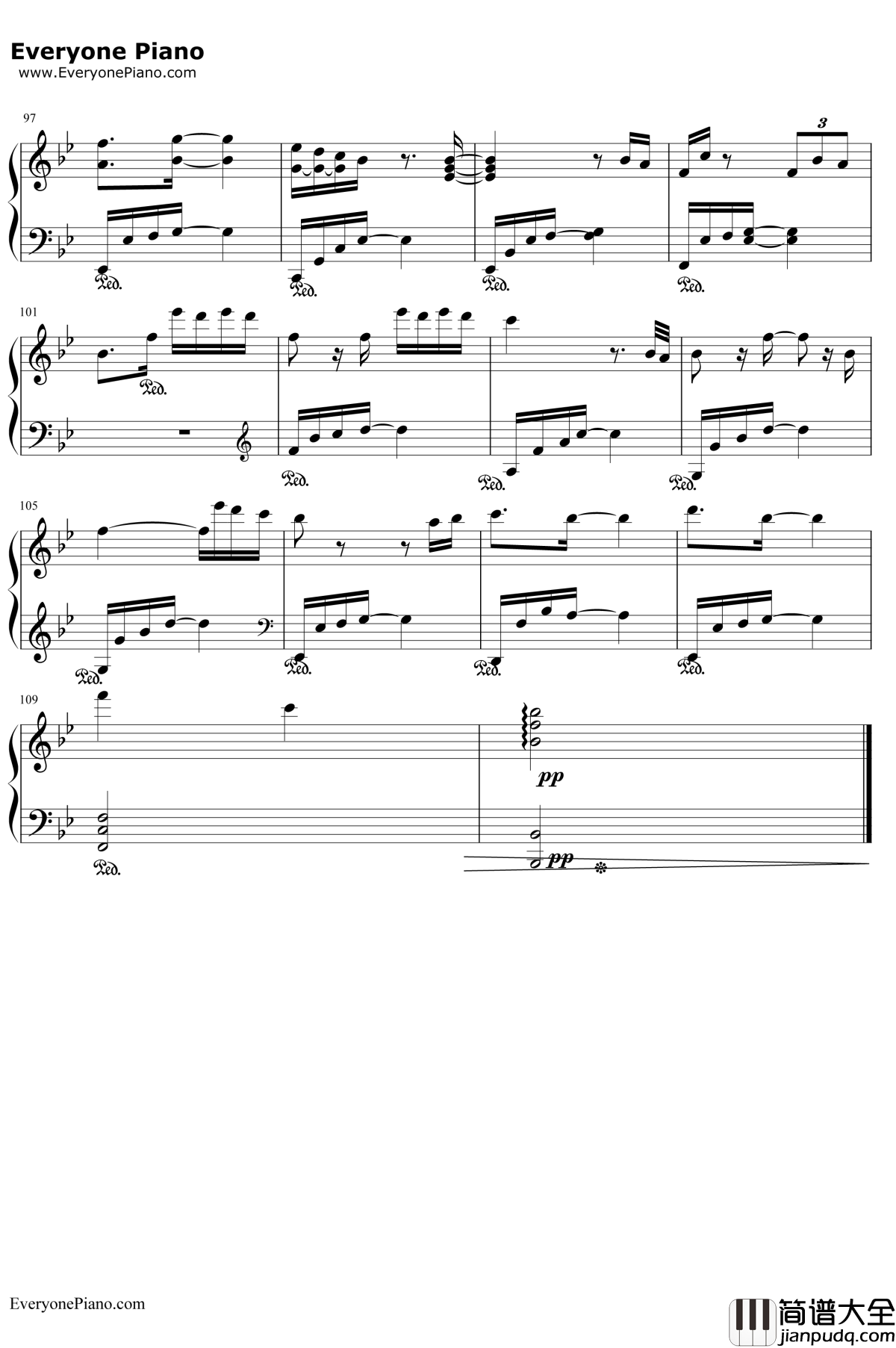 断点钢琴谱__张敬轩