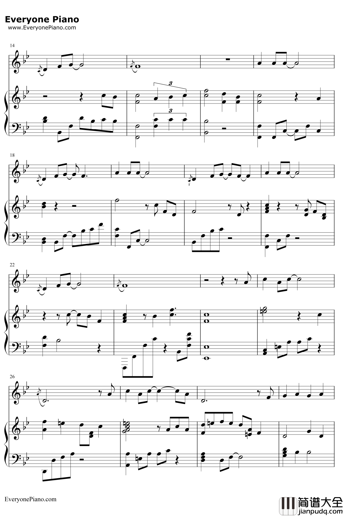 用心良苦钢琴谱__张宇