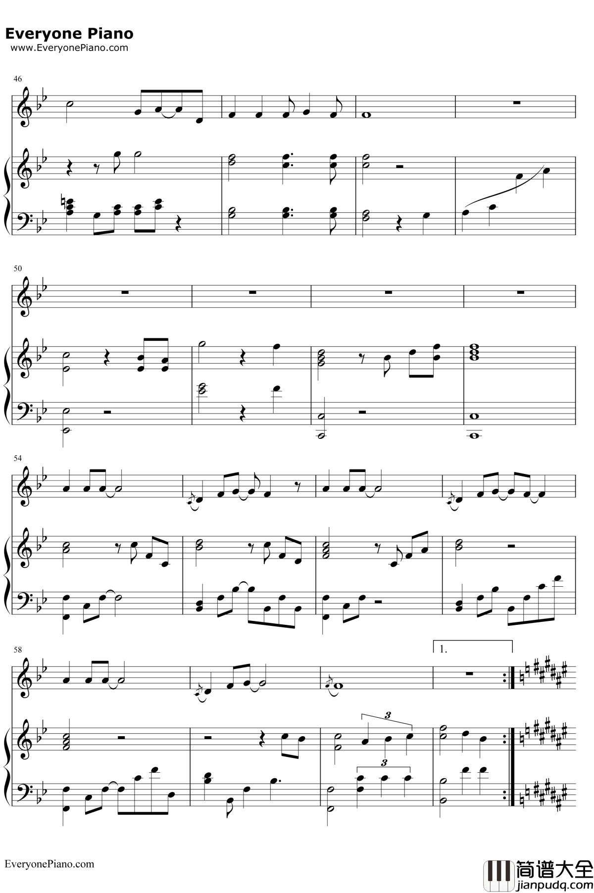 用心良苦钢琴谱__张宇