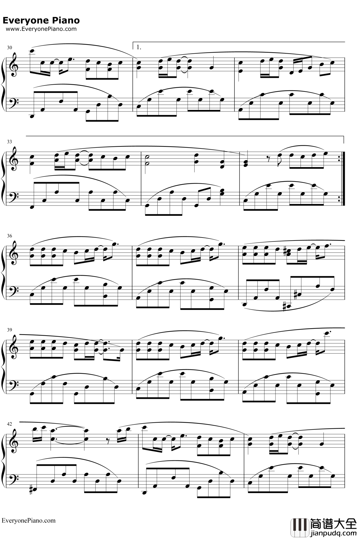 退后钢琴谱_周杰伦