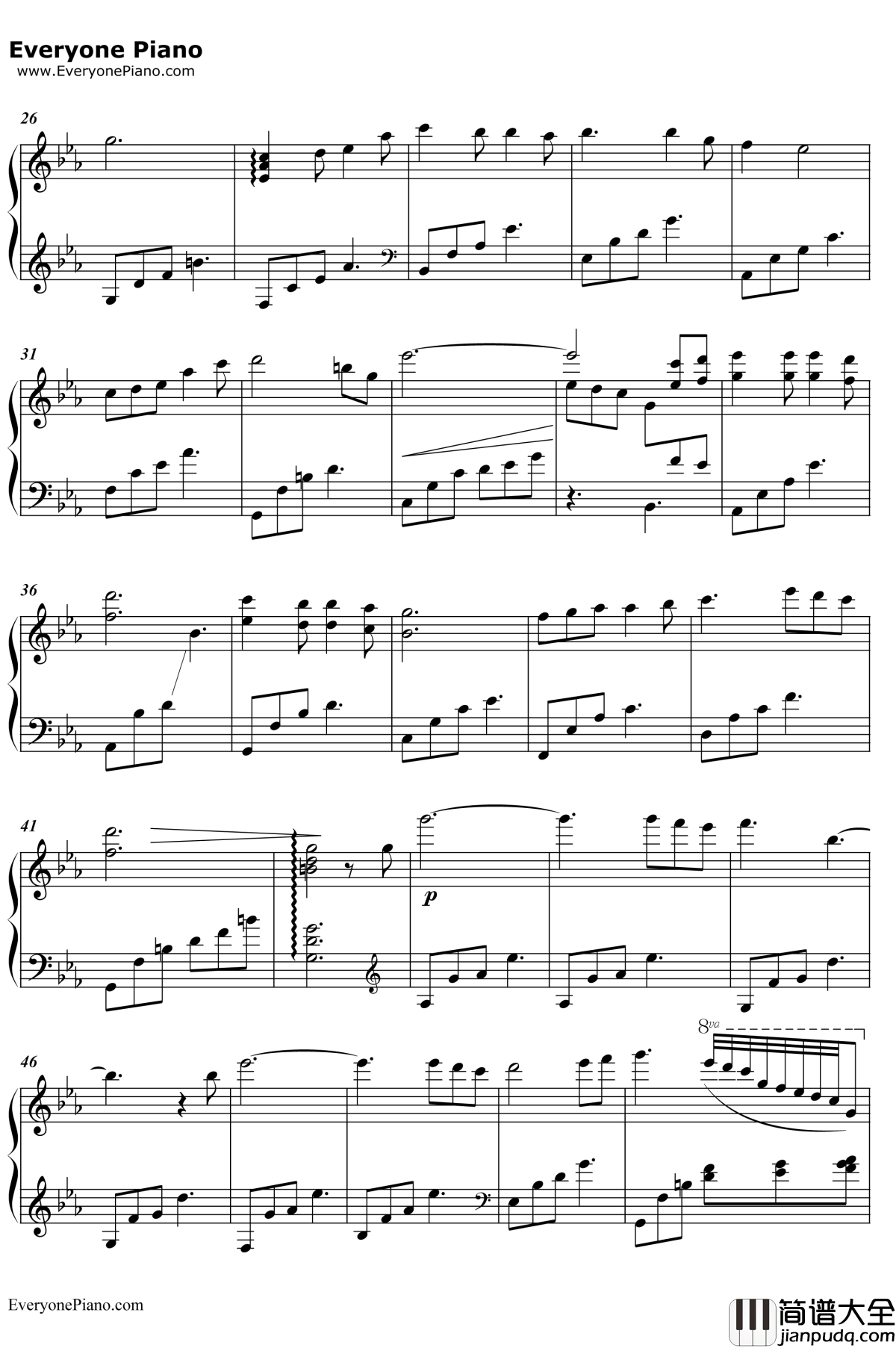 不痛钢琴谱_樊凡_裸婚时代插曲