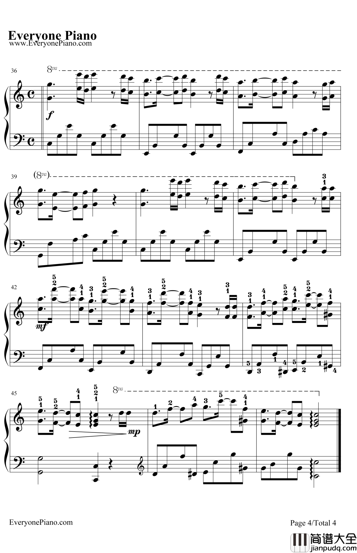 星星小夜曲钢琴谱_理查德克莱德曼