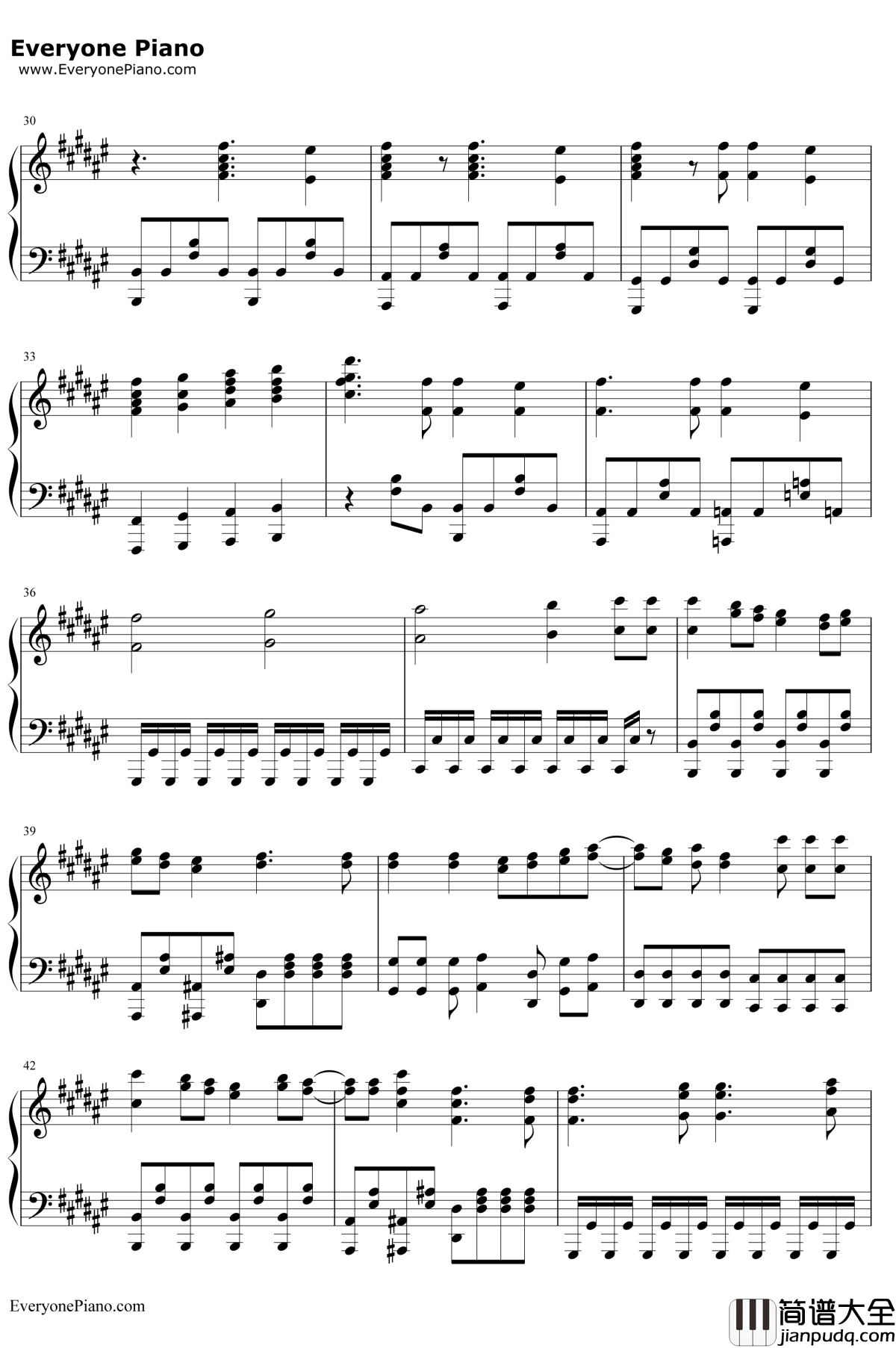 半永久的に愛してよ钢琴谱_堀江由衣_金色时光第二季片尾曲