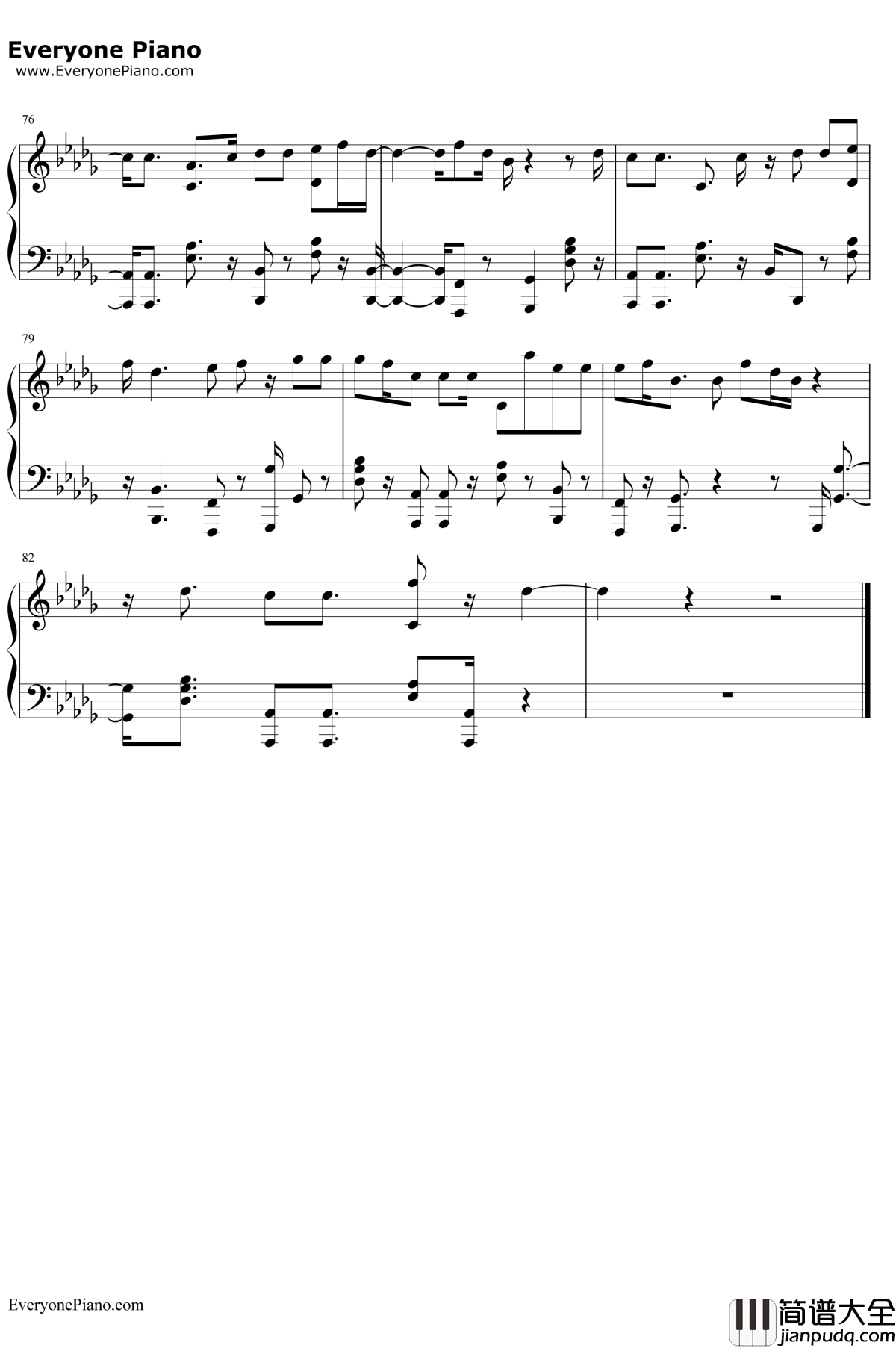 All_Falls_Down钢琴谱_AlanWalker