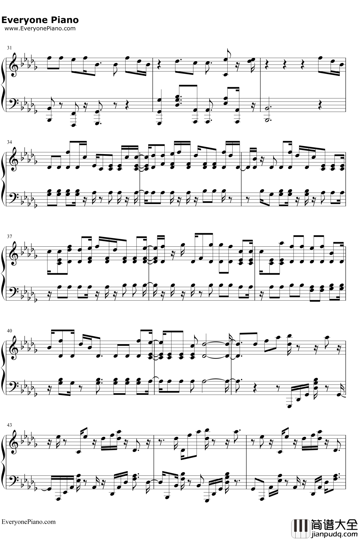 All_Falls_Down钢琴谱_AlanWalker