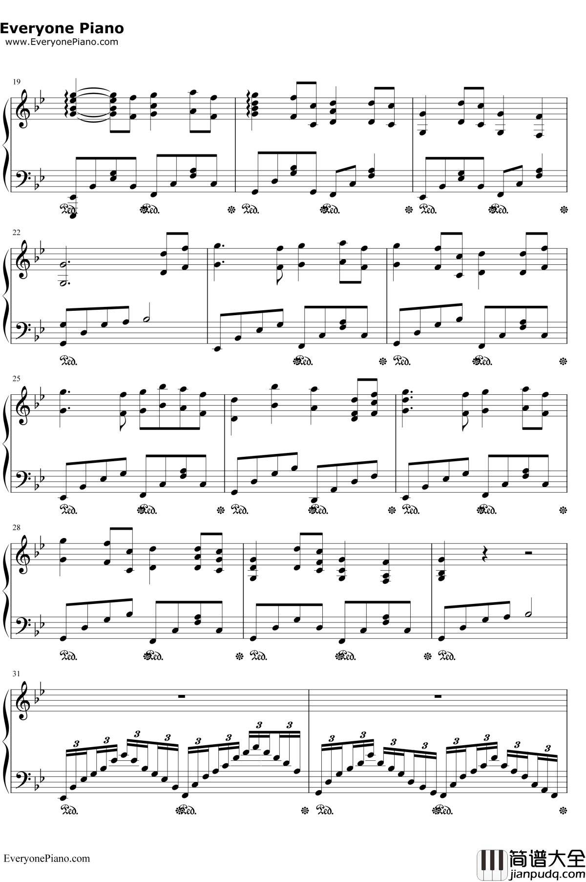 穿越时空的思念钢琴谱_和田熏_犬夜叉主题曲