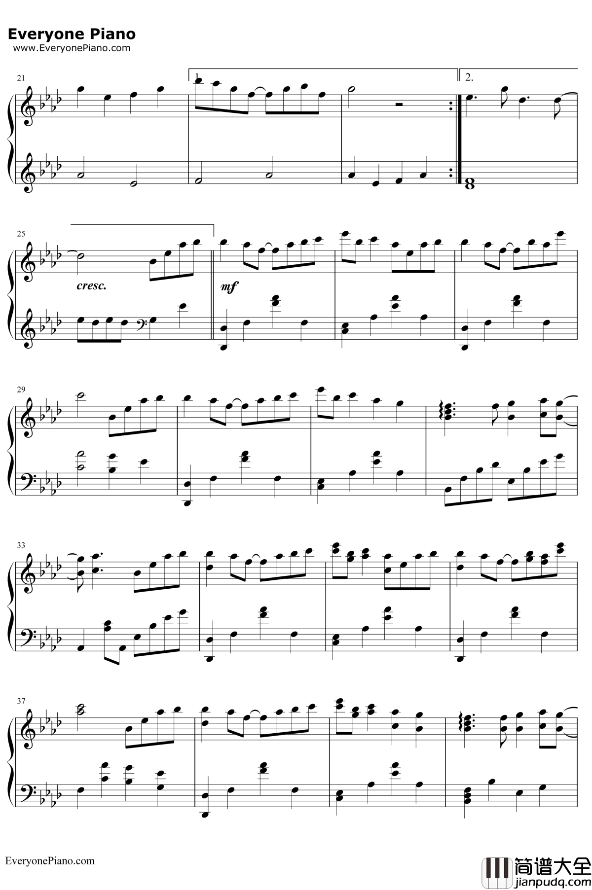 团子大家族钢琴谱_茶太_CLANNAD主题曲