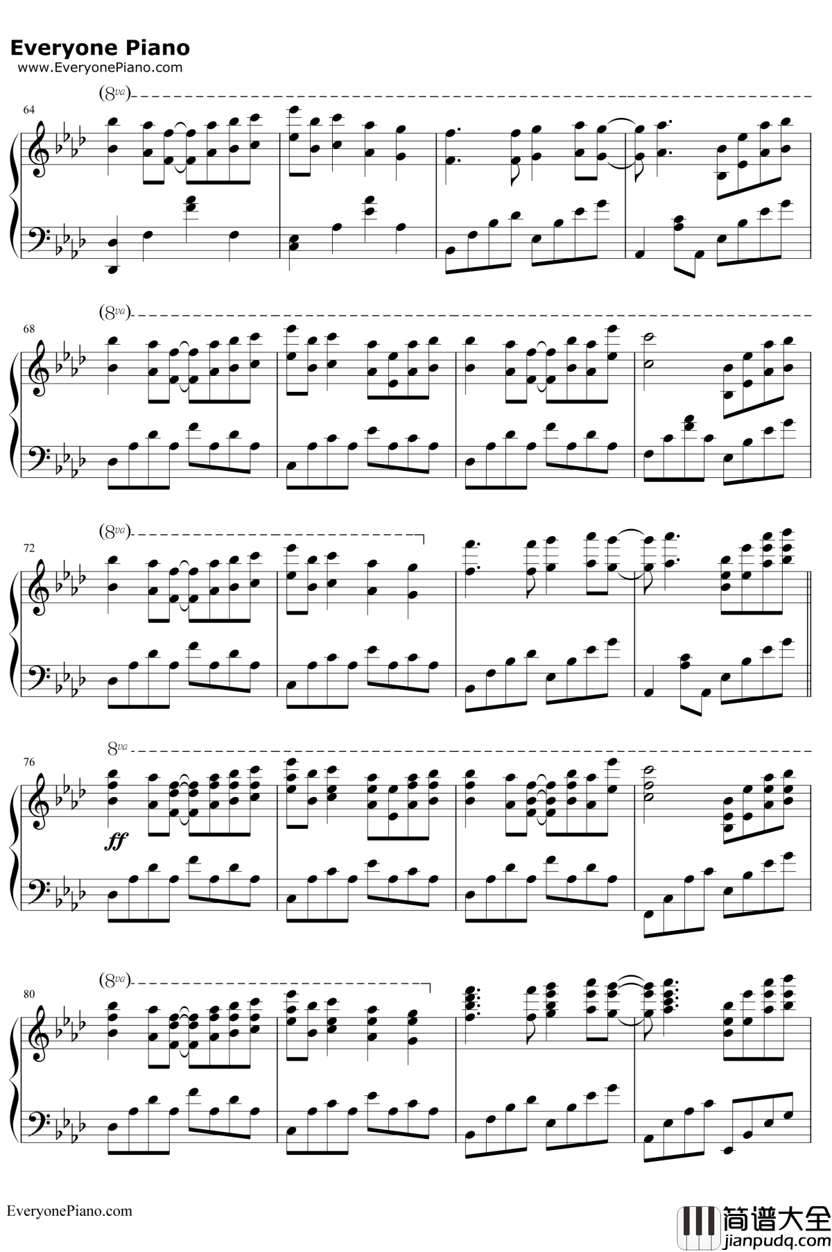 团子大家族钢琴谱_茶太_CLANNAD主题曲