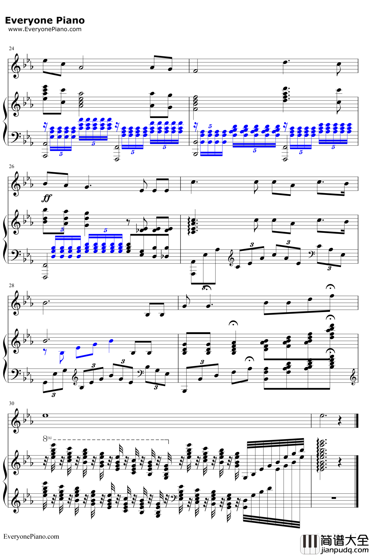 长城永在我心上钢琴谱__霍勇