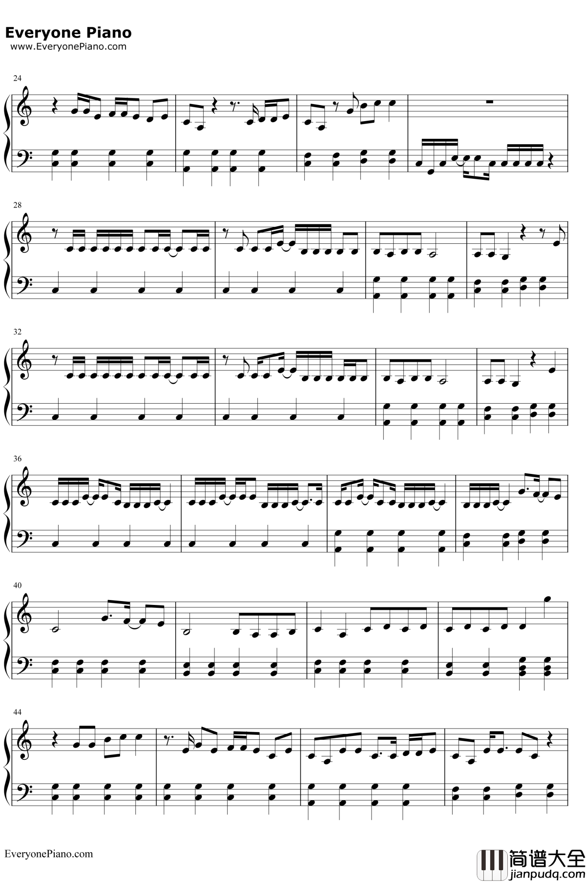 Gorgeous钢琴谱_TaylorSwift