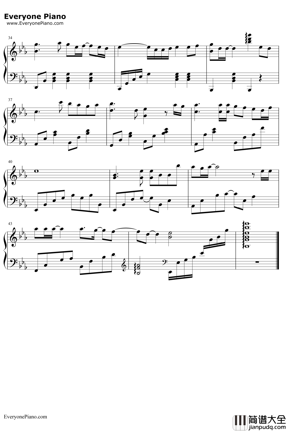 后来简易版钢琴谱__刘若英