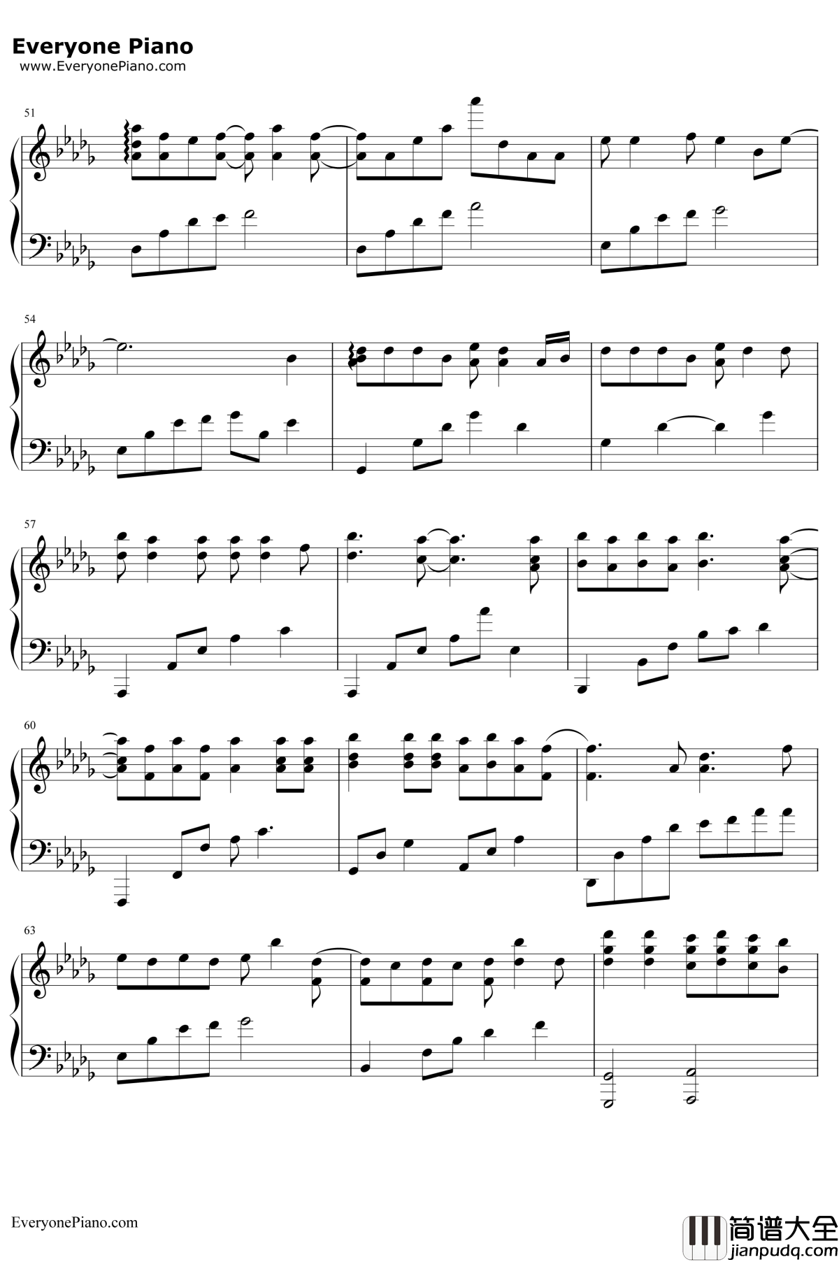 漂洋过海来看你钢琴谱_刘明湘_完美好听版