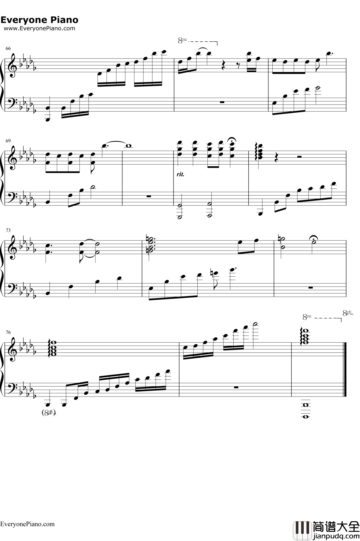 漂洋过海来看你钢琴谱_刘明湘_完美好听版