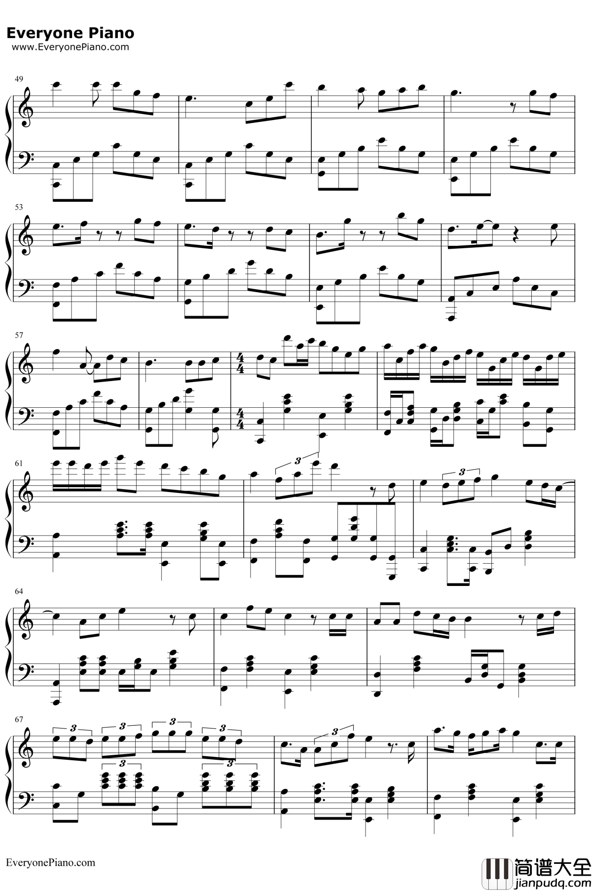 终身美丽钢琴谱_郑秀文_瘦身男女主题曲