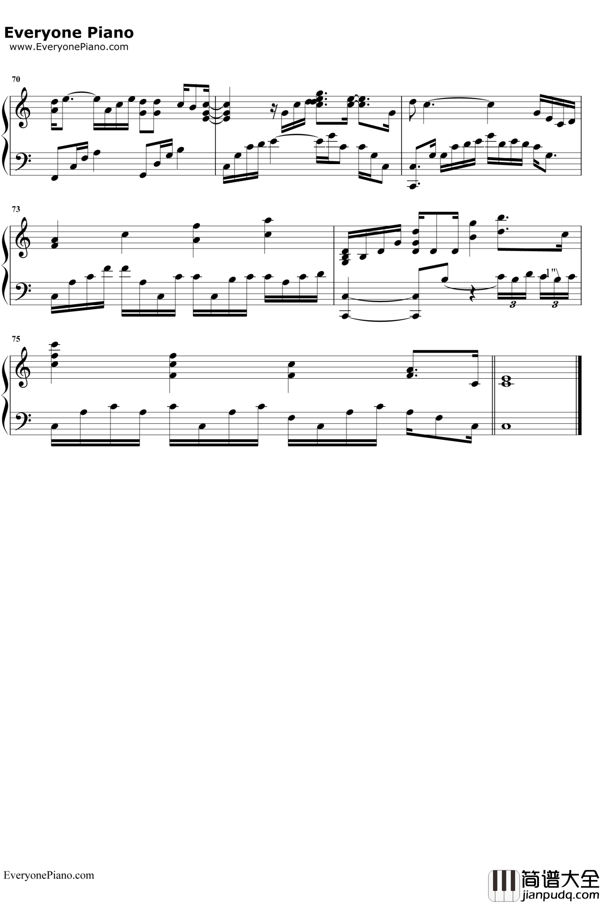 樱花樱花想见你钢琴谱_高野健一