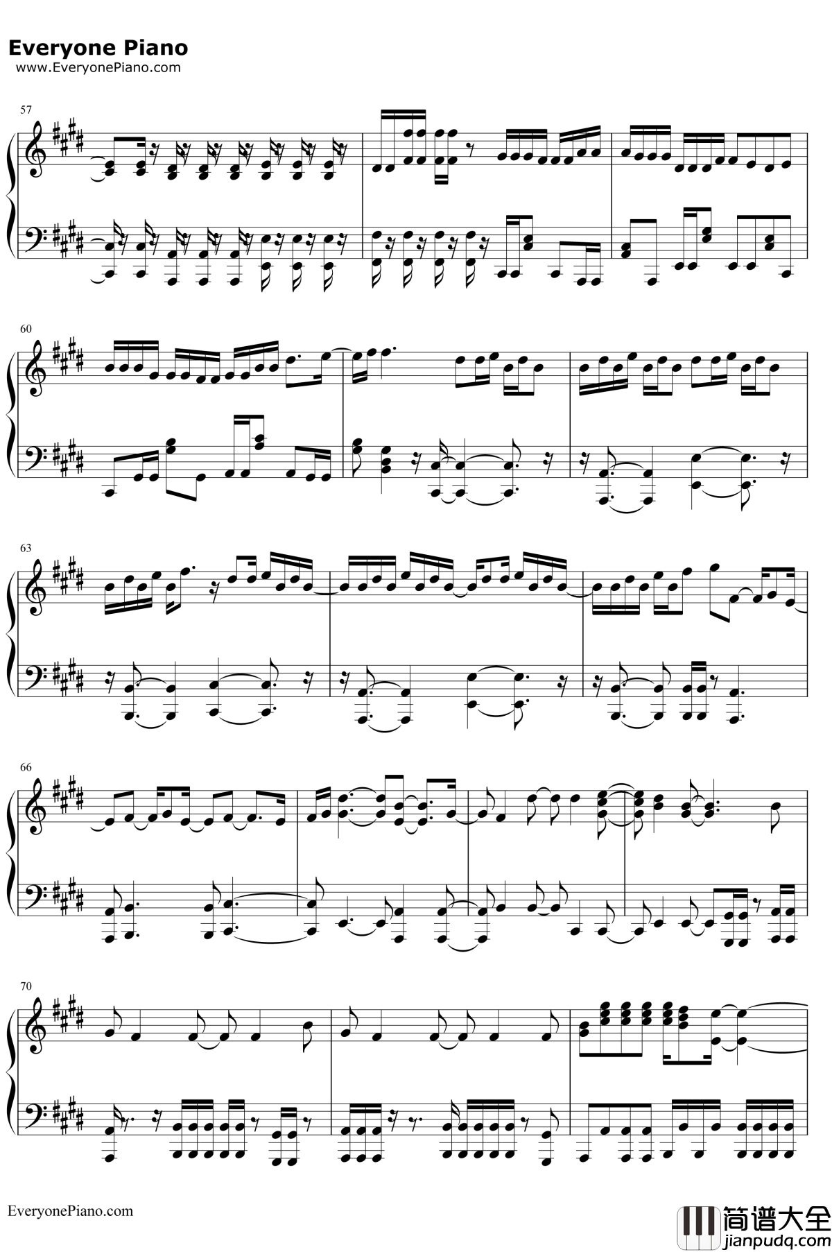 空に歌えば钢琴谱_amazarashi_我的英雄学院第二期OP