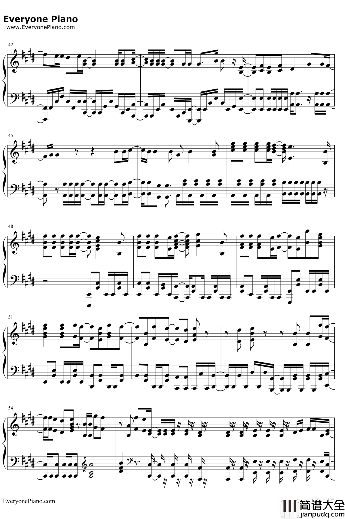 空に歌えば钢琴谱_amazarashi_我的英雄学院第二期OP