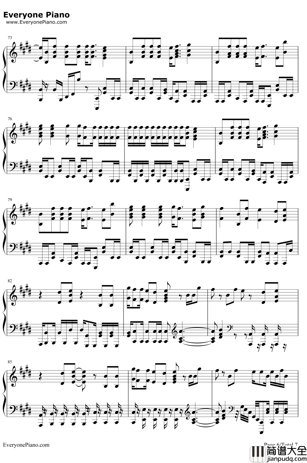 空に歌えば钢琴谱_amazarashi_我的英雄学院第二期OP