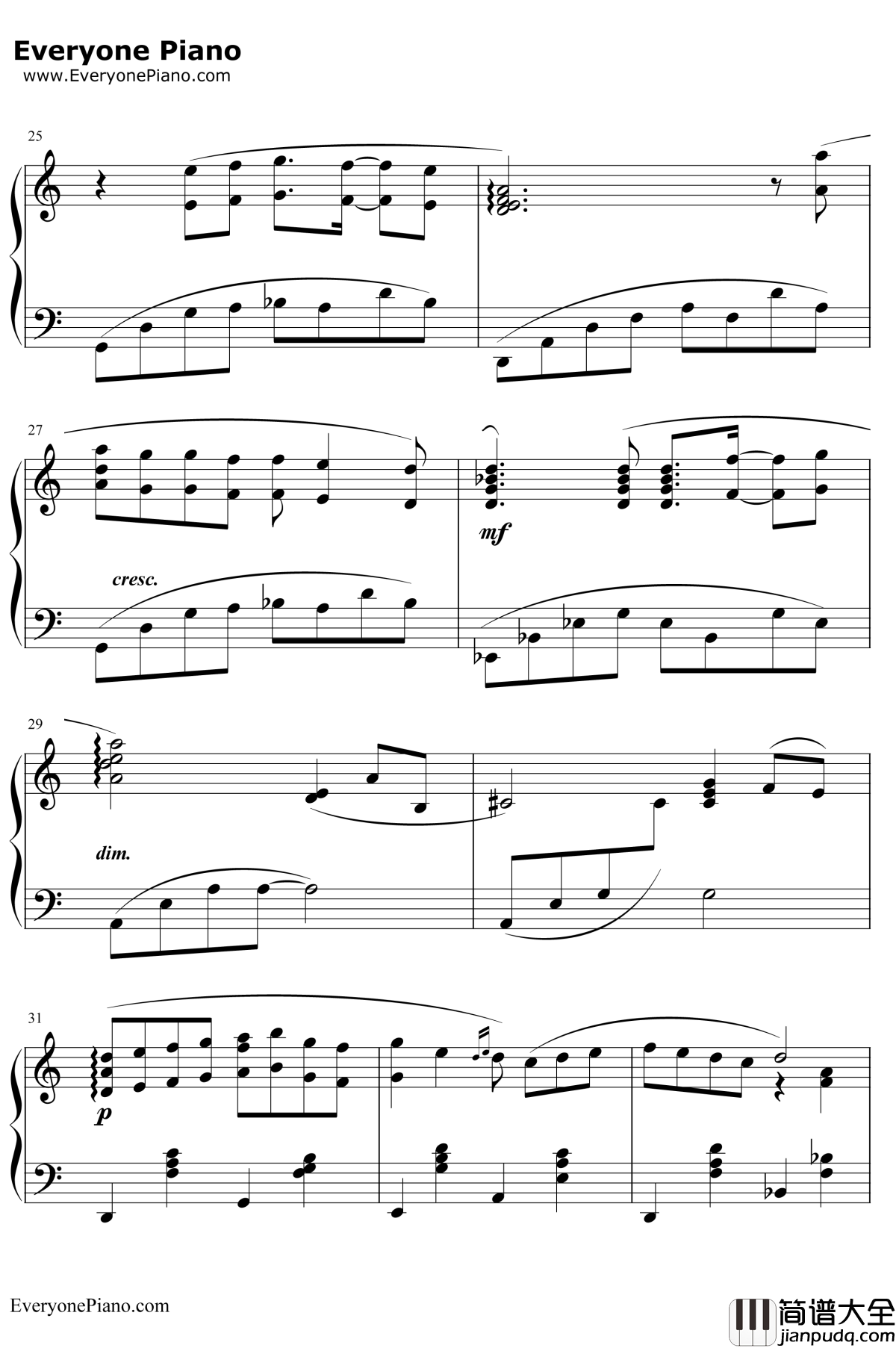 Friends钢琴谱__久石让