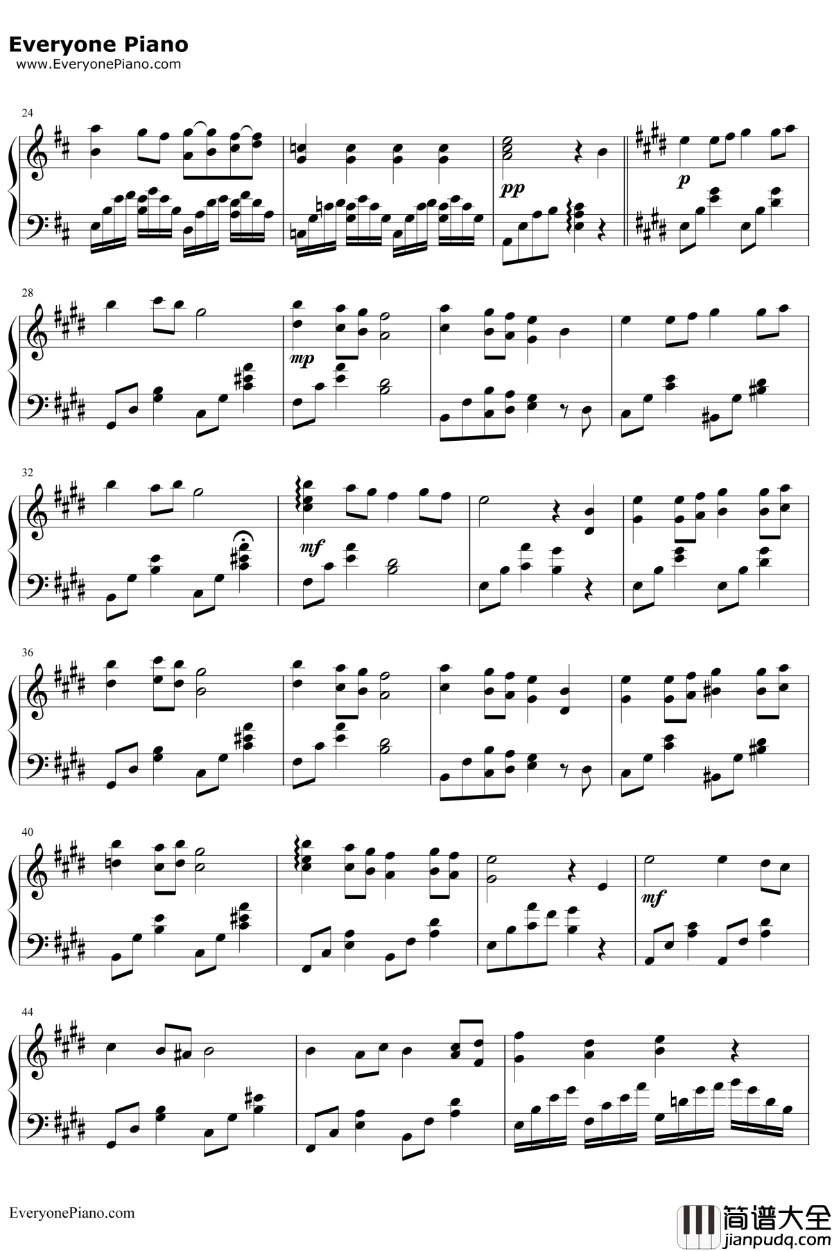 小时候钢琴谱_未知