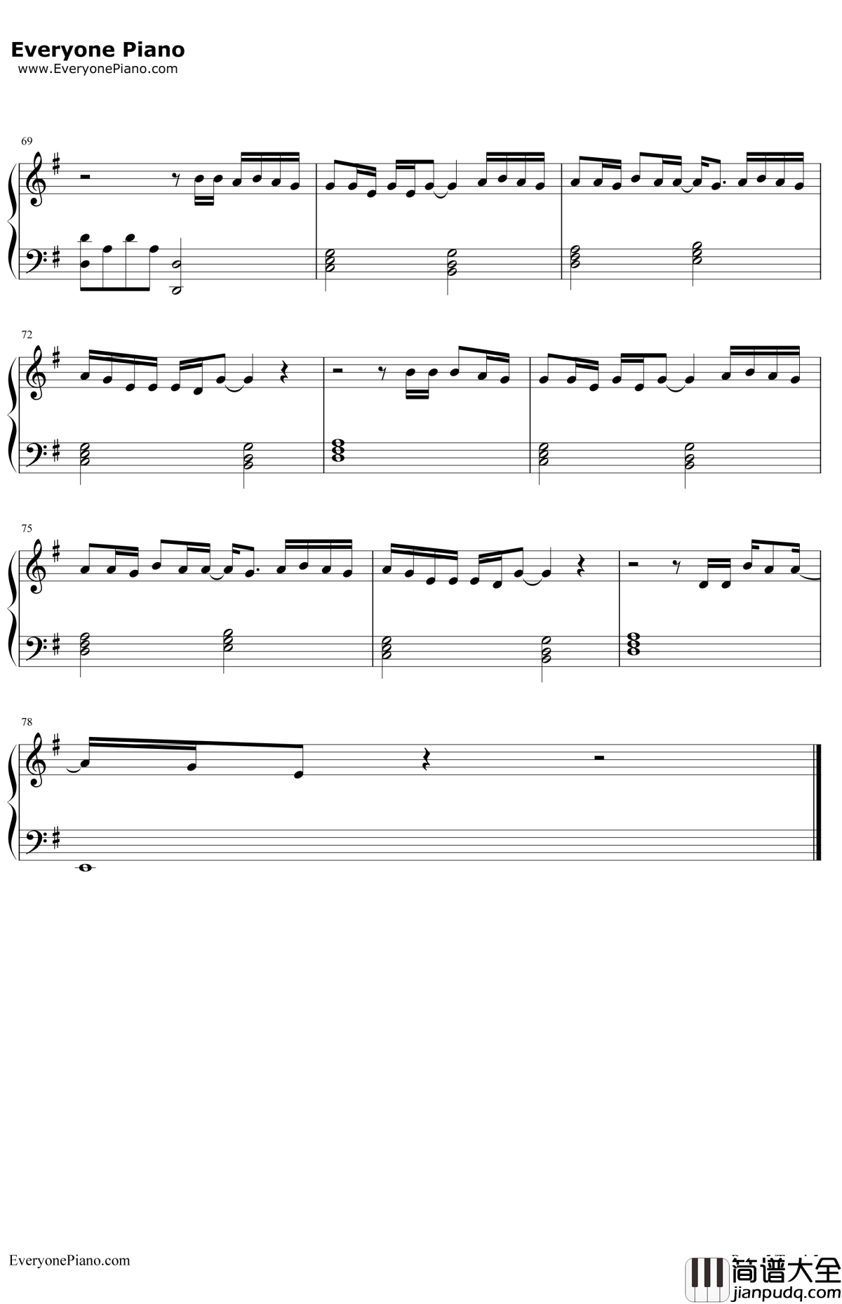 Let_Her_Go放手爱情钢琴谱_PassengerMikeRosenberg