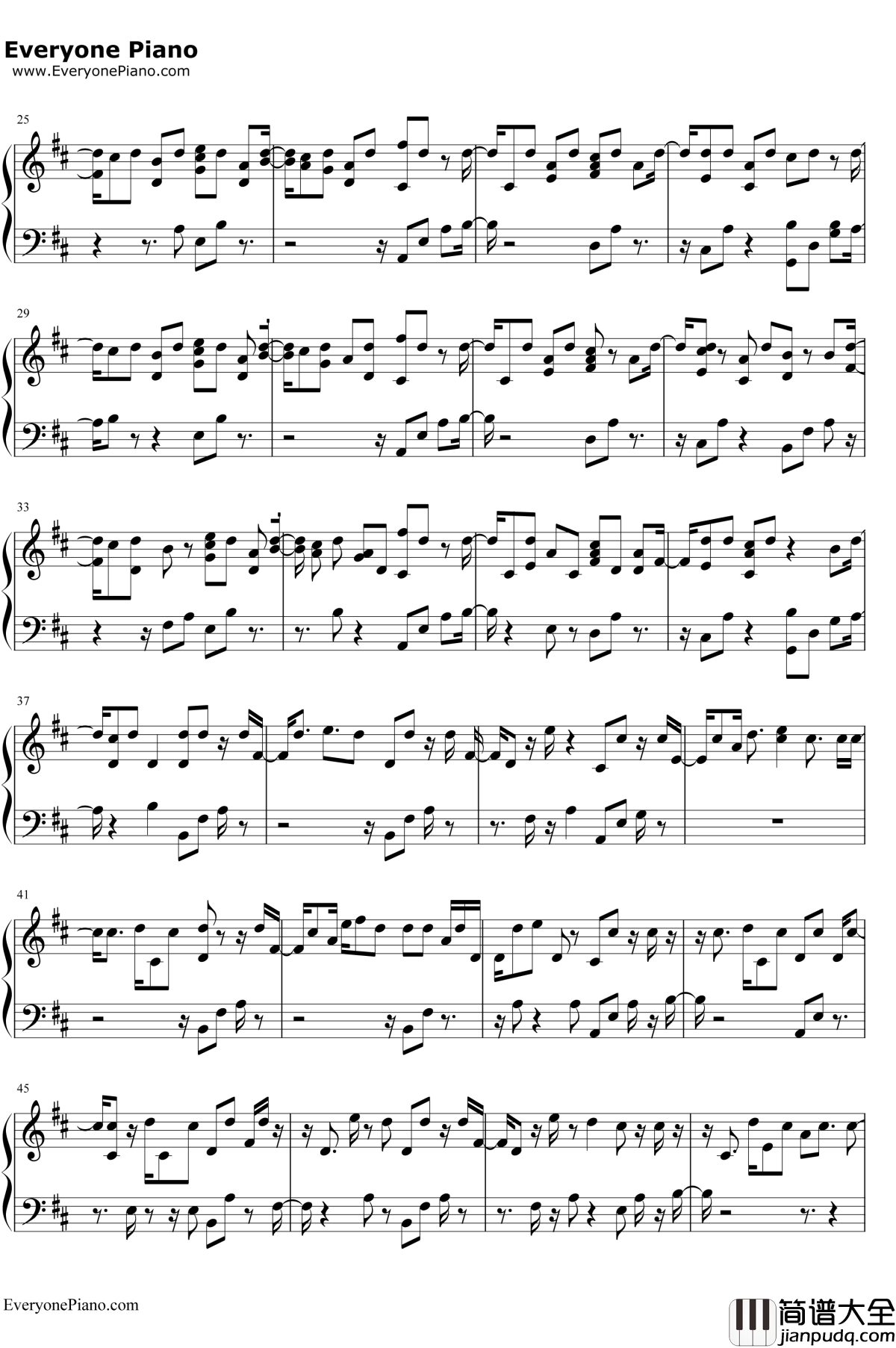 Anywhere钢琴谱_RitaOra