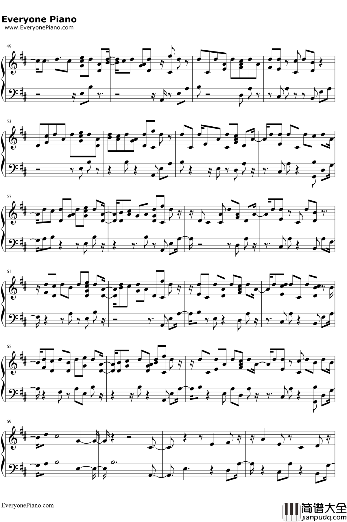 Anywhere钢琴谱_RitaOra