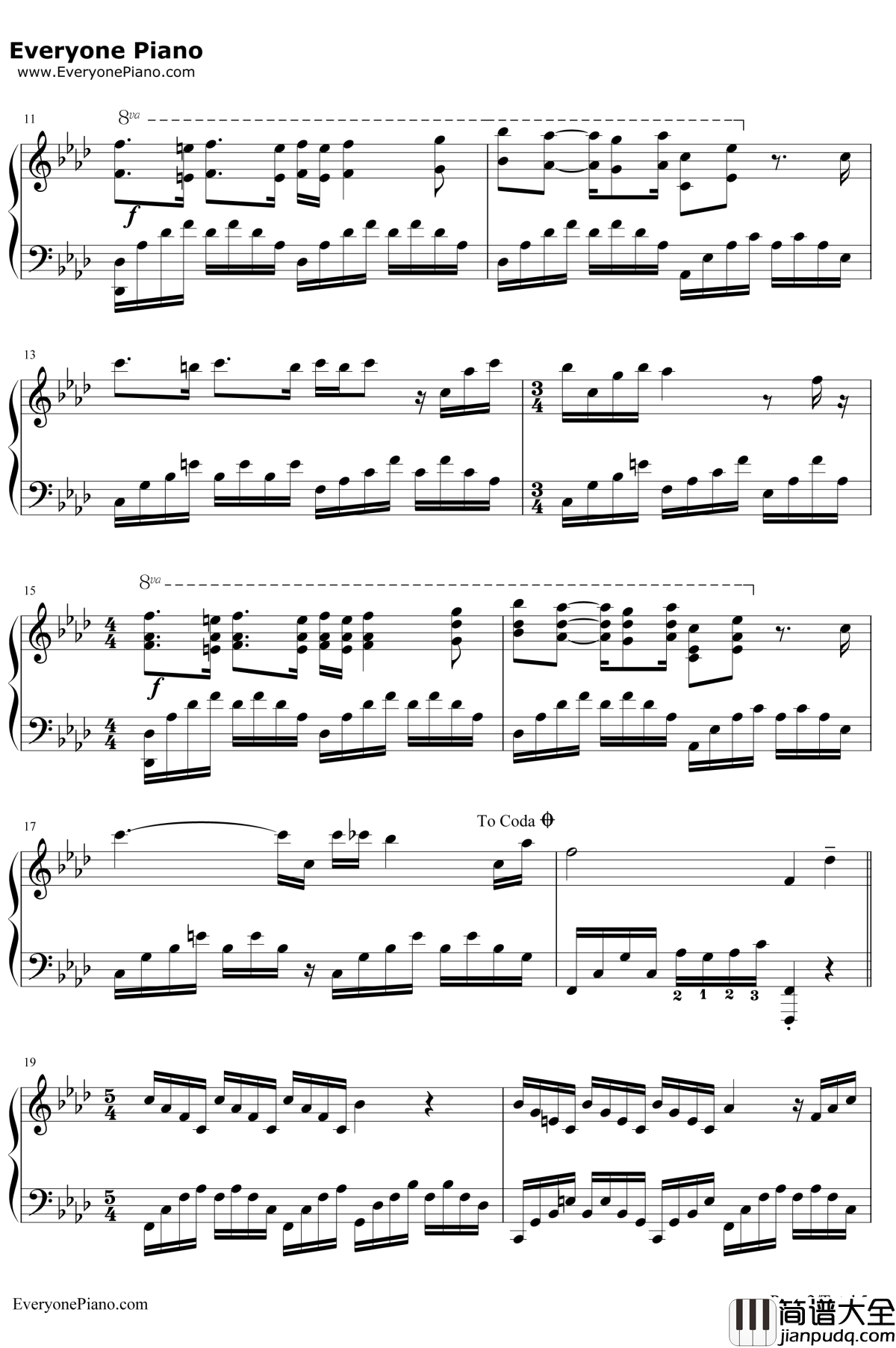 爱莲娜钢琴谱_克莱德曼