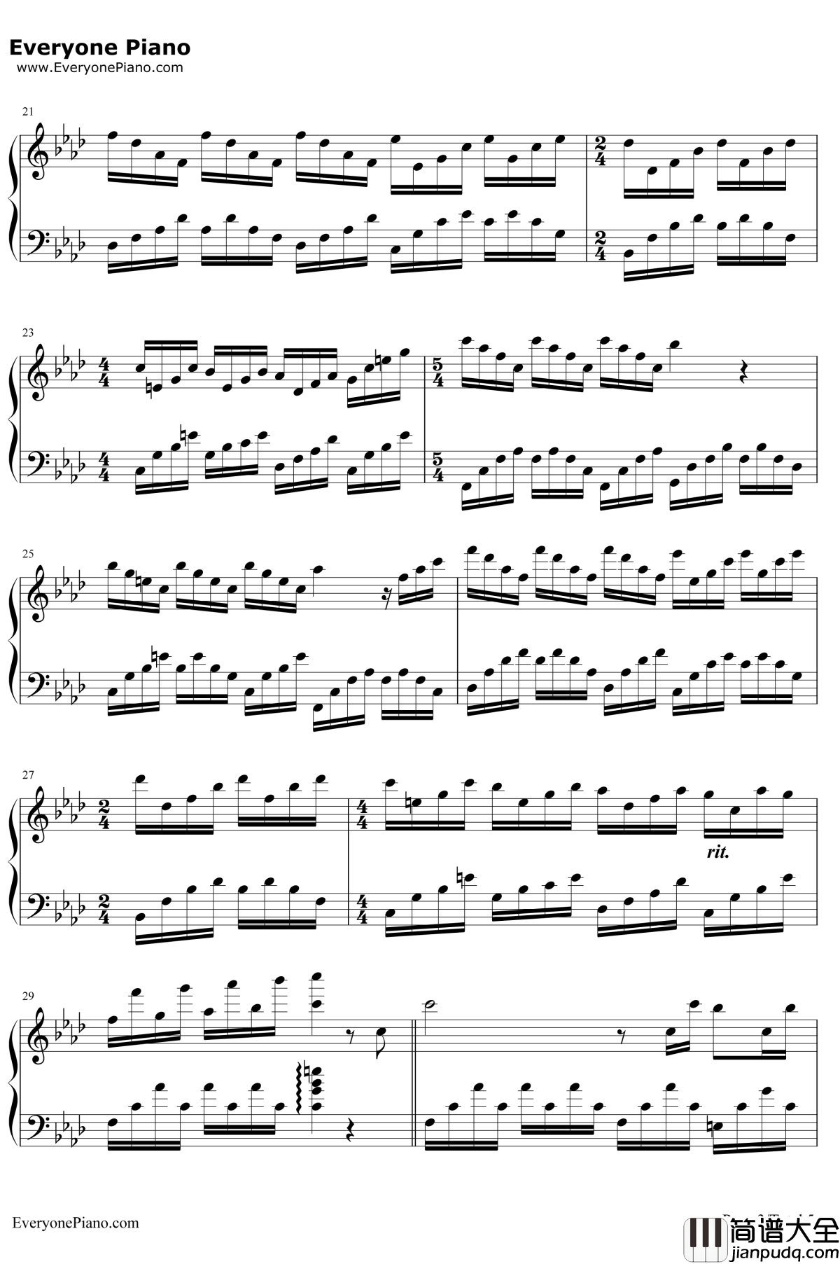 爱莲娜钢琴谱_克莱德曼