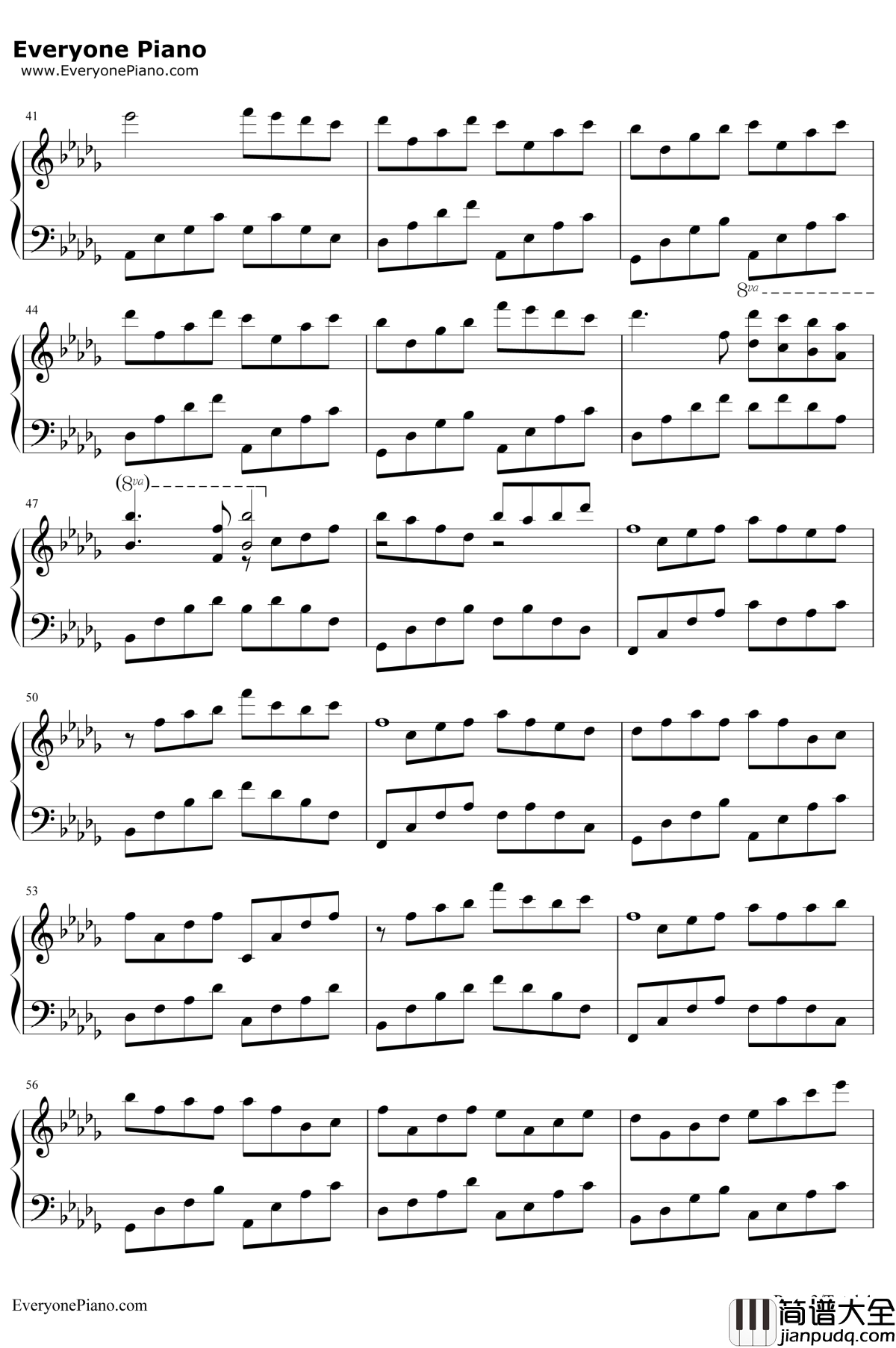 自由的生活钢琴谱_克莱德曼