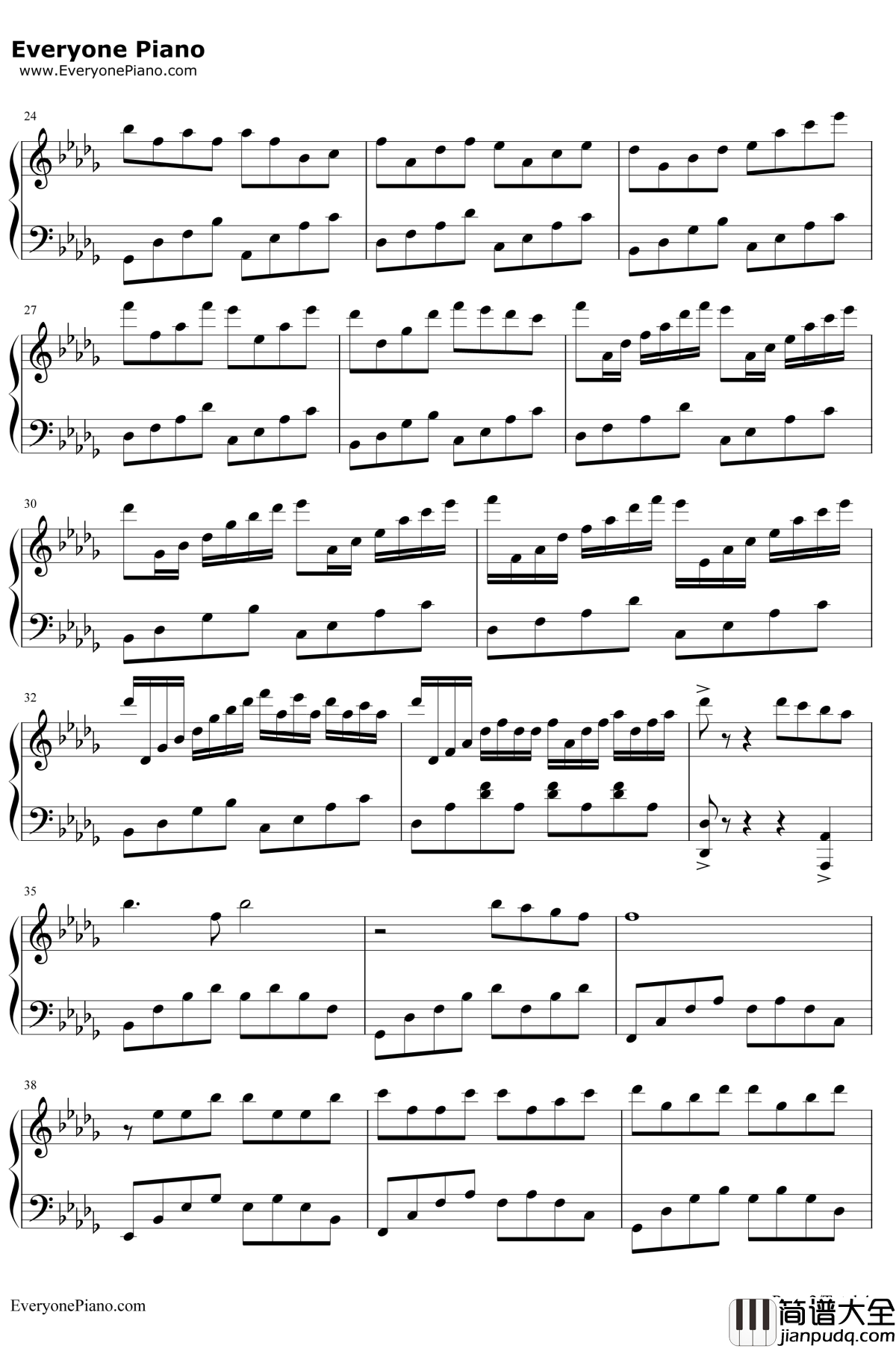 自由的生活钢琴谱_克莱德曼