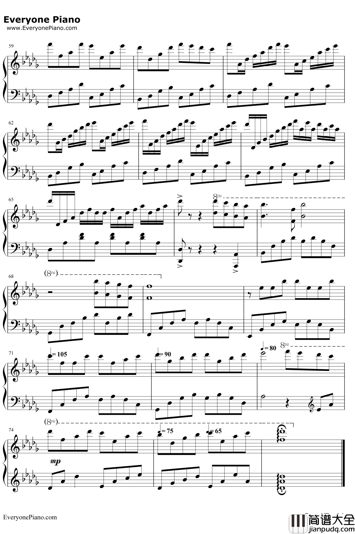 自由的生活钢琴谱_克莱德曼