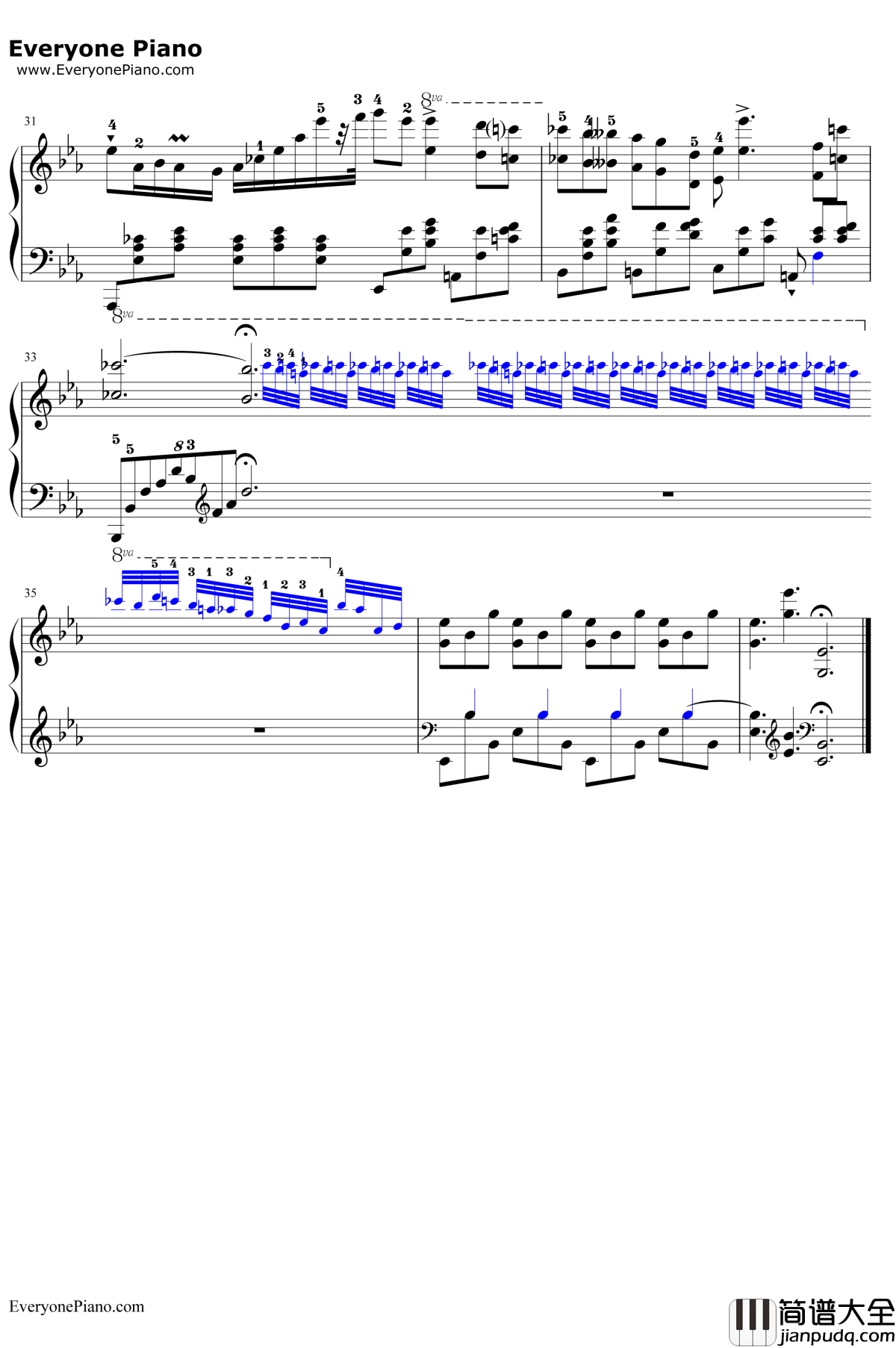 降E大调夜曲钢琴谱__肖邦