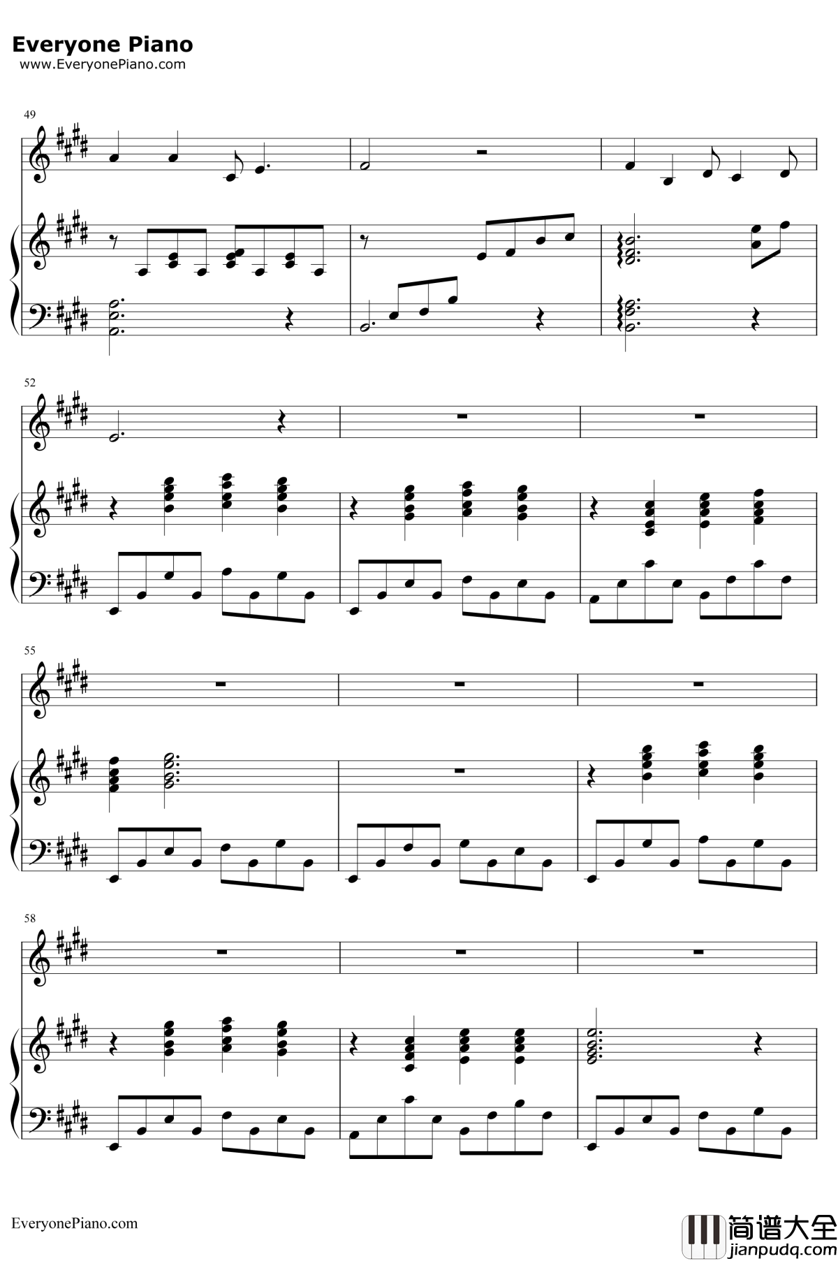 明月几时有钢琴谱__王菲