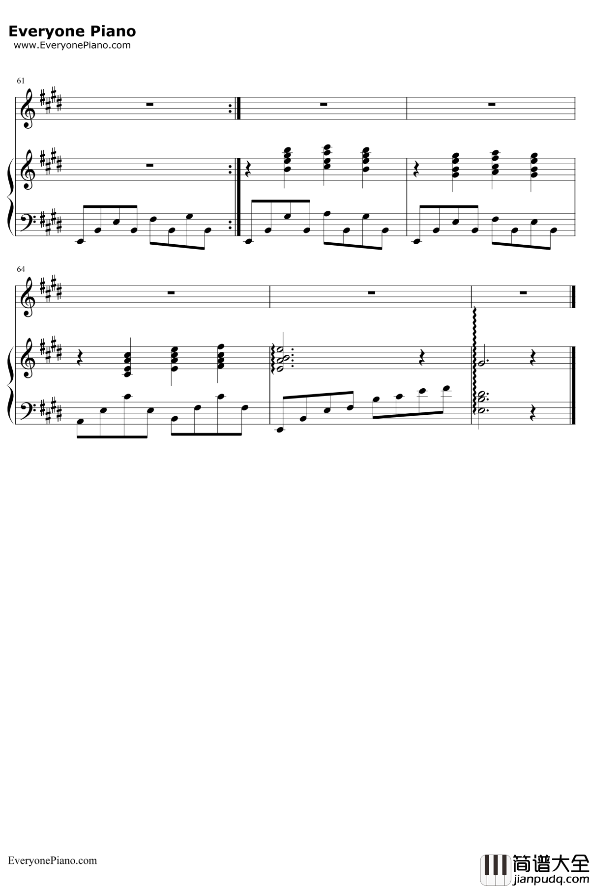 明月几时有钢琴谱__王菲