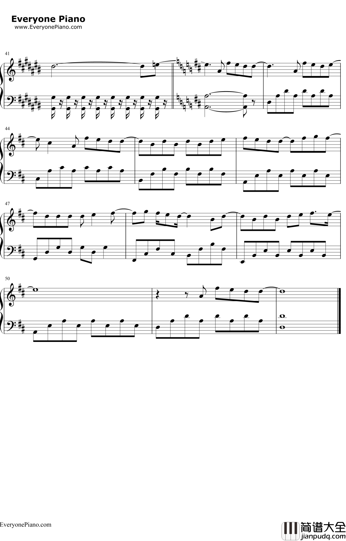 让我留在你身边钢琴谱_陈奕迅__摆渡人_爱情版主题曲