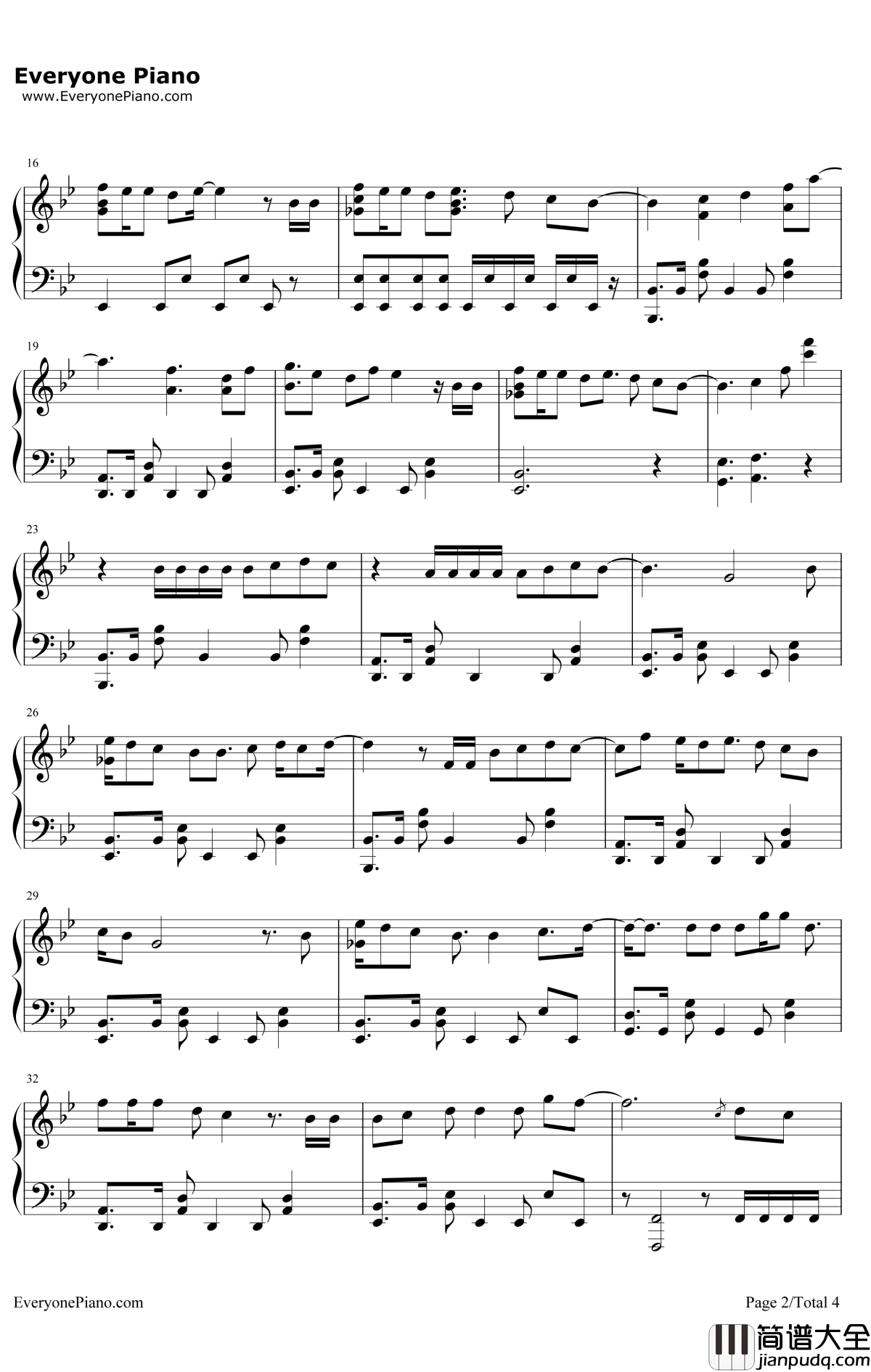 Everytime钢琴谱_ChenPunch_太阳的后裔OST