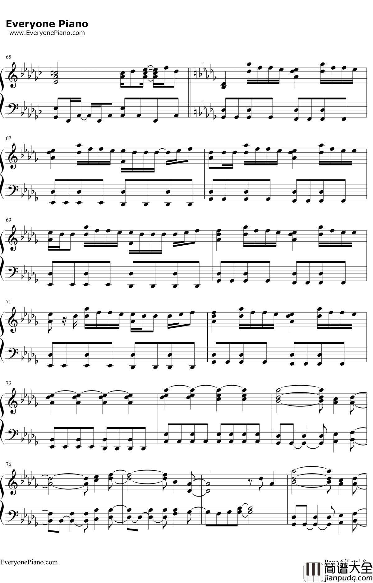 なんでもないや钢琴谱_RADWIMPS_电影_你的名字_片尾曲