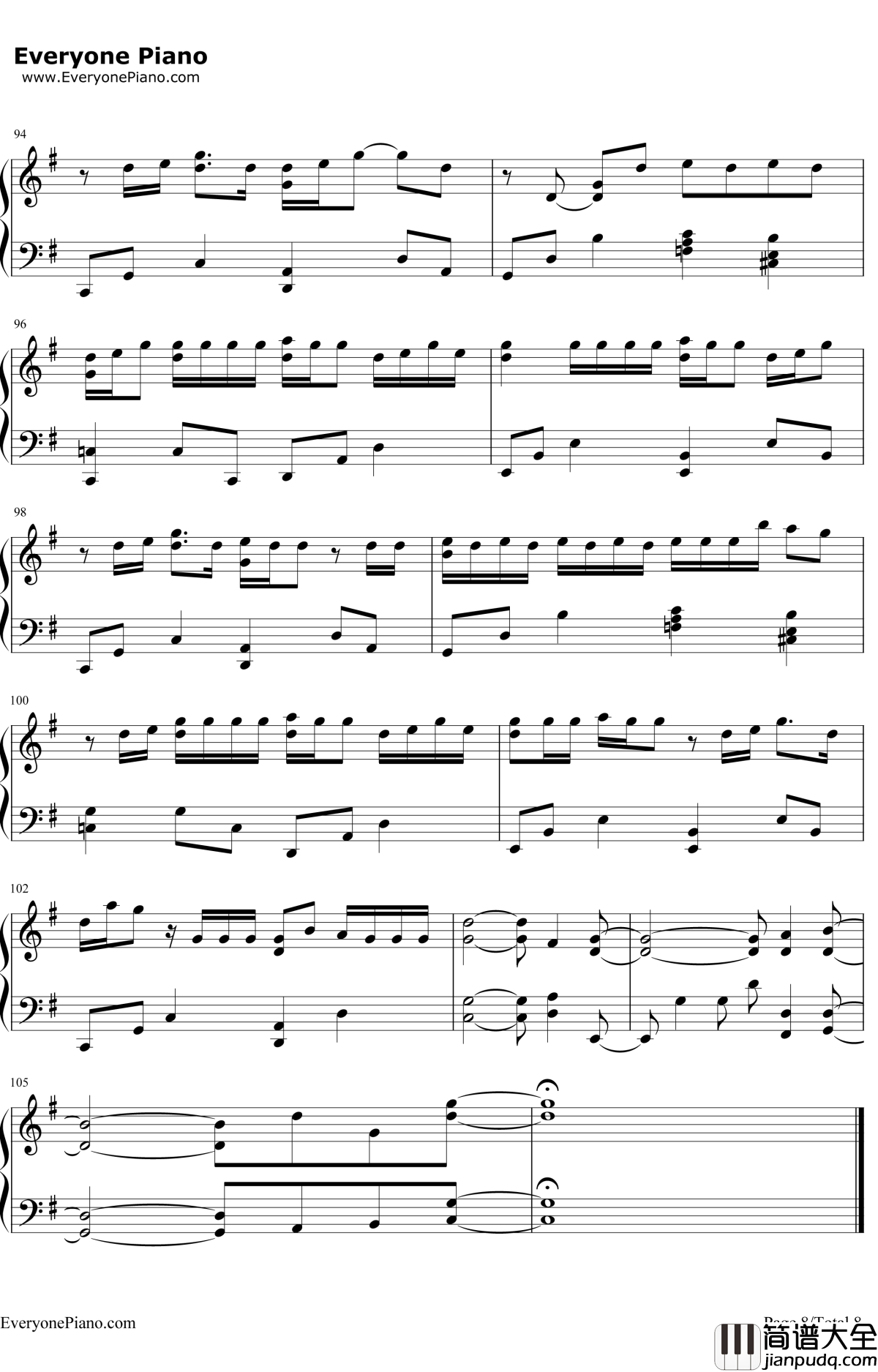 なんでもないや钢琴谱_RADWIMPS_电影_你的名字_片尾曲