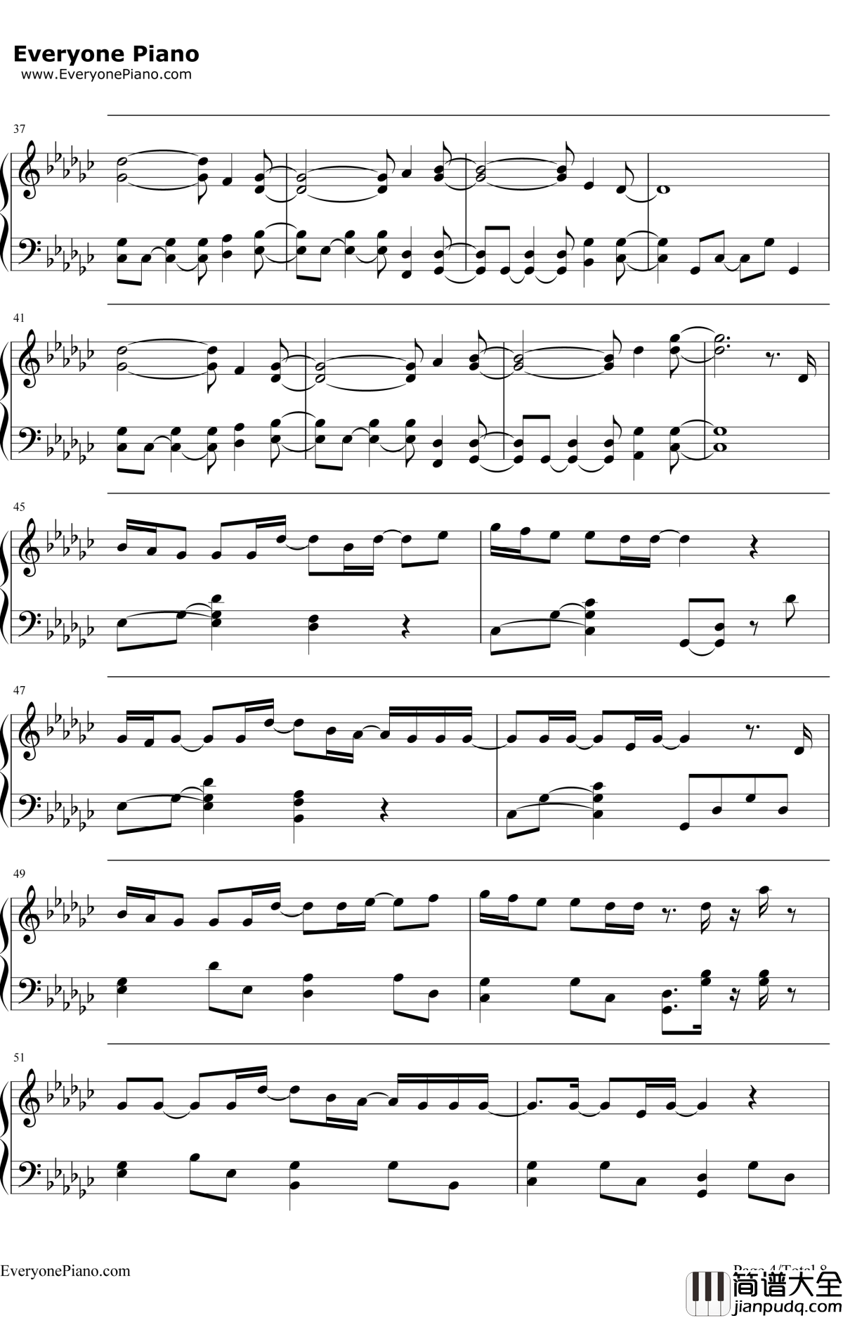 なんでもないや钢琴谱_RADWIMPS_电影_你的名字_片尾曲