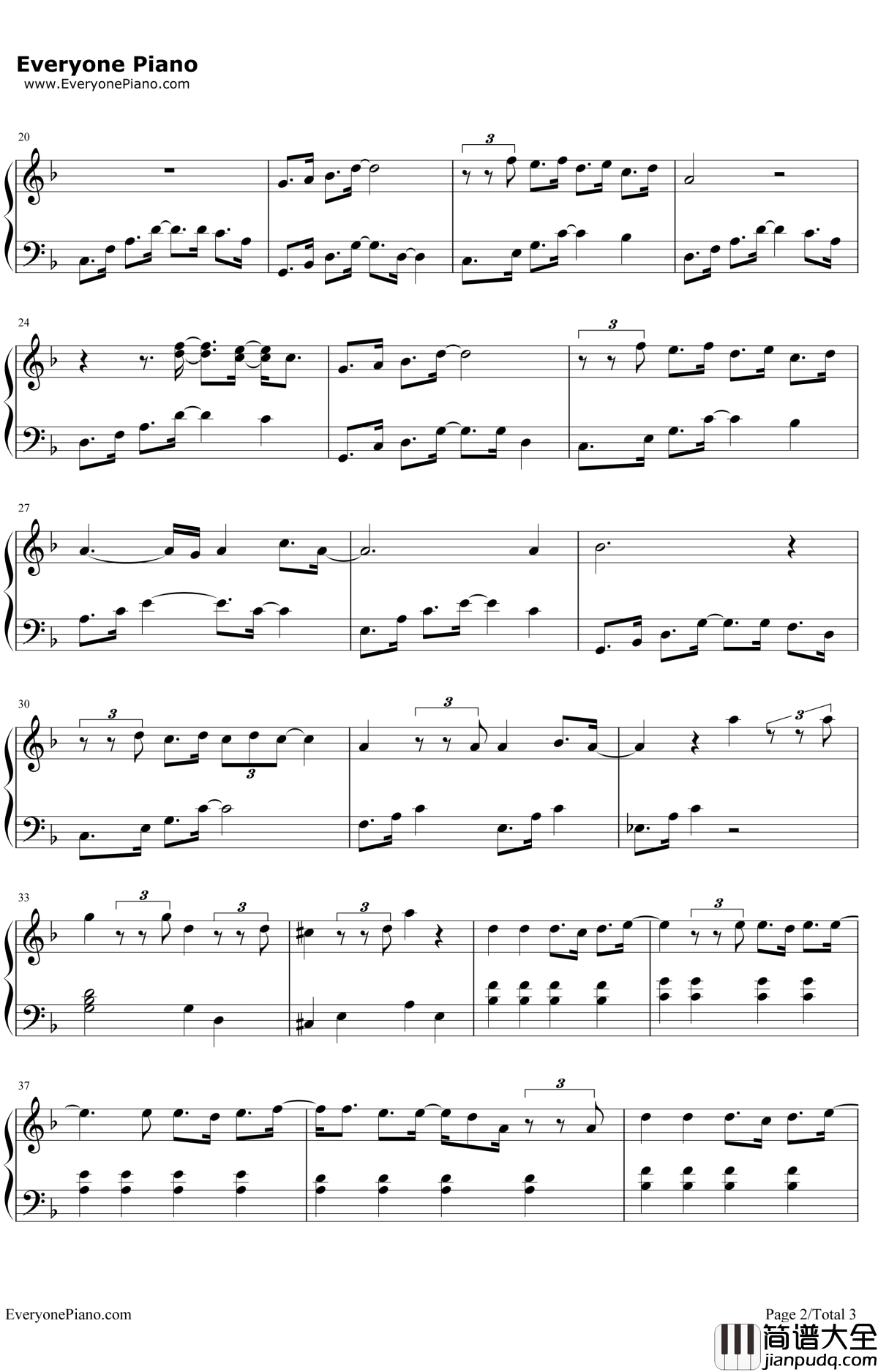 City_of_Stars钢琴谱_RyanGoslingEmmaStone_电影_爱乐之城_主题曲