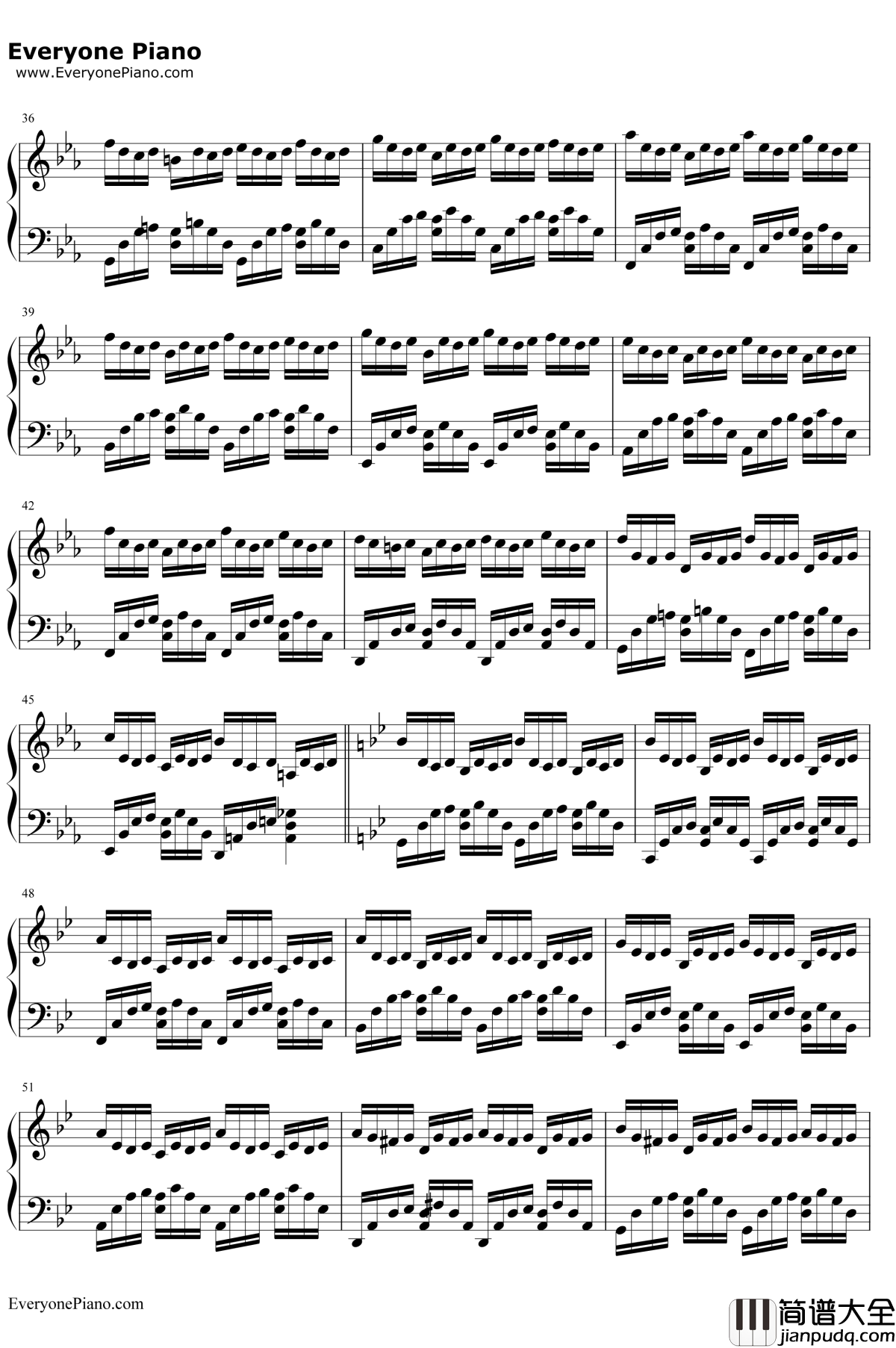 g小调的巴赫钢琴谱_巴赫_平均律变奏曲