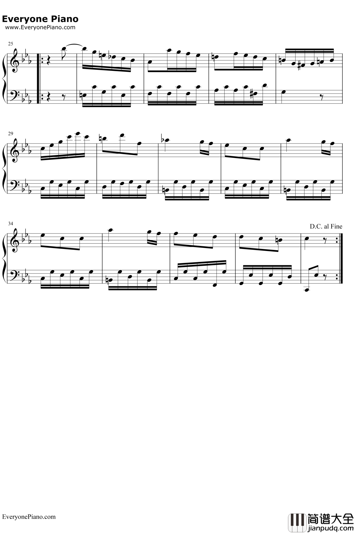 诙谐于悲伤钢琴谱_贝多芬