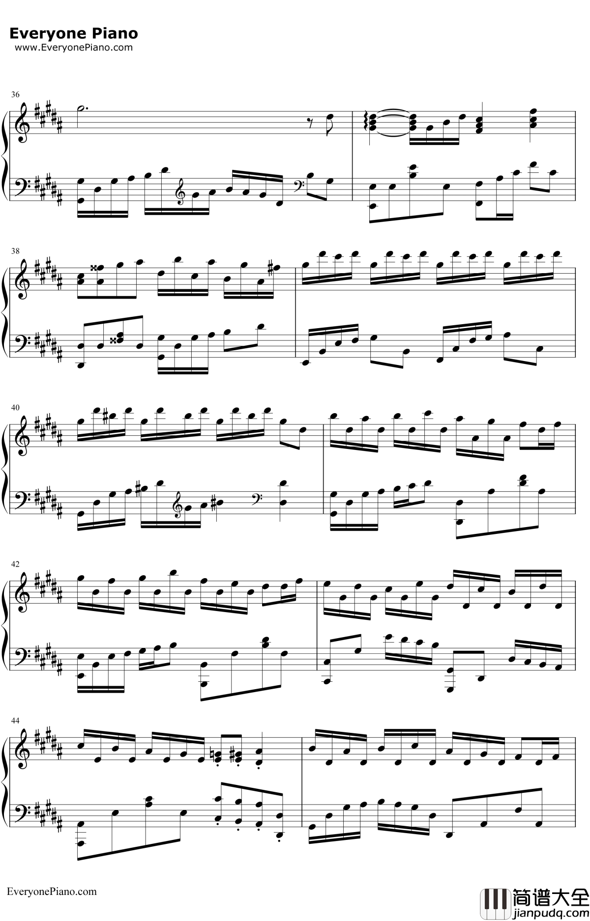 FlowerDance钢琴谱_DjOkawari_花舞_很熟悉的旋律