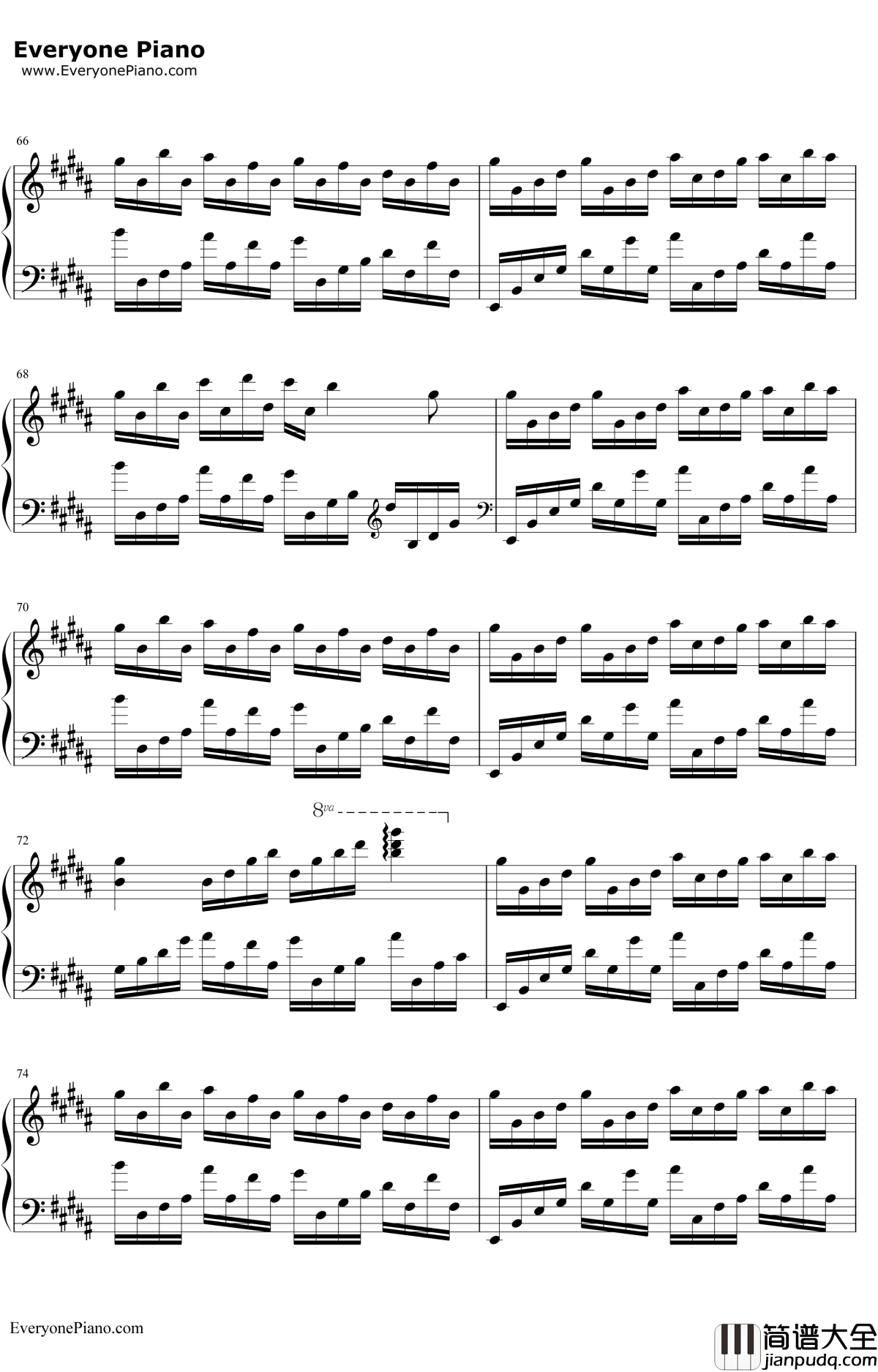 FlowerDance钢琴谱_DjOkawari_花舞_很熟悉的旋律